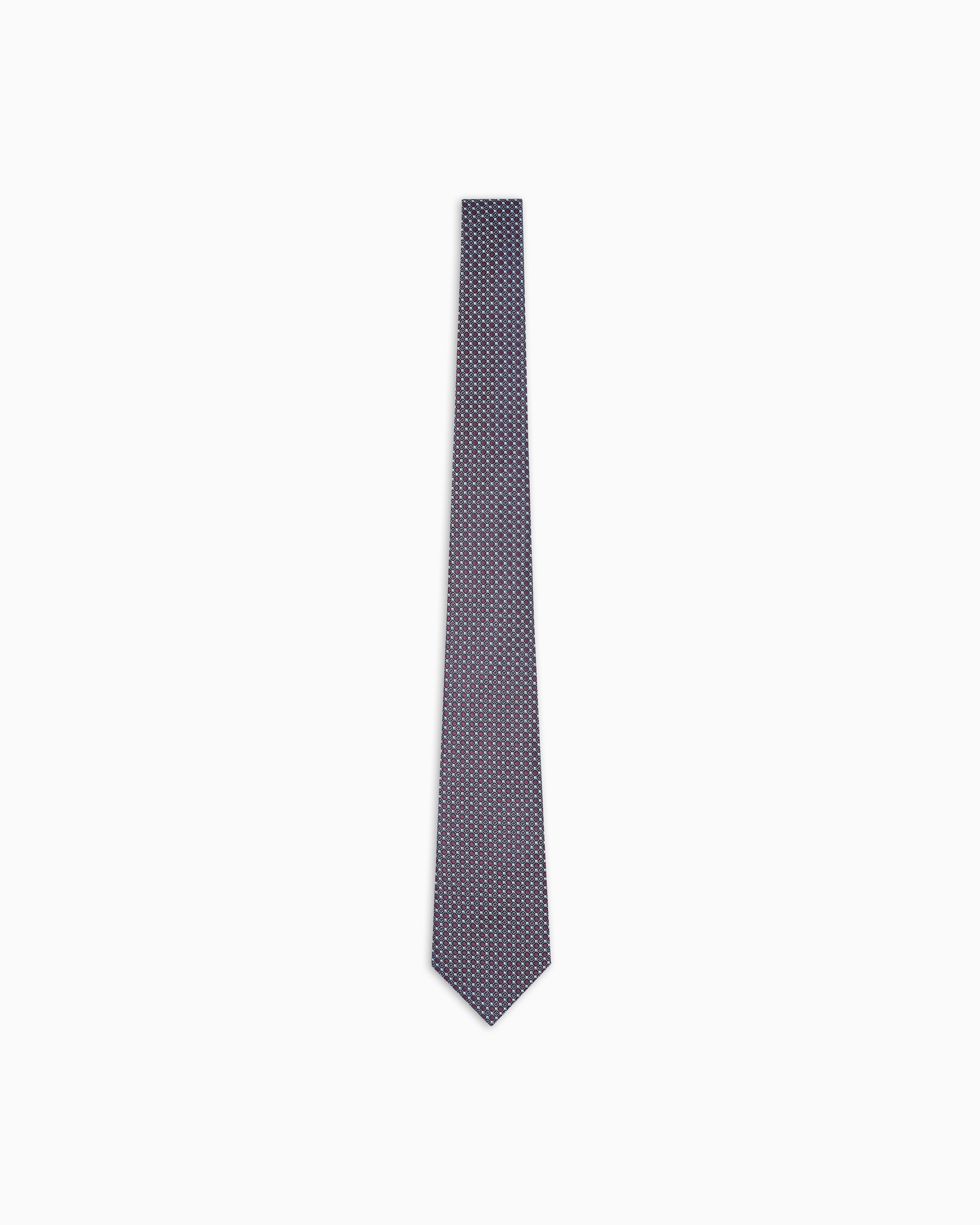 Giorgio Armani Burgundy Jacquard Silk Tie