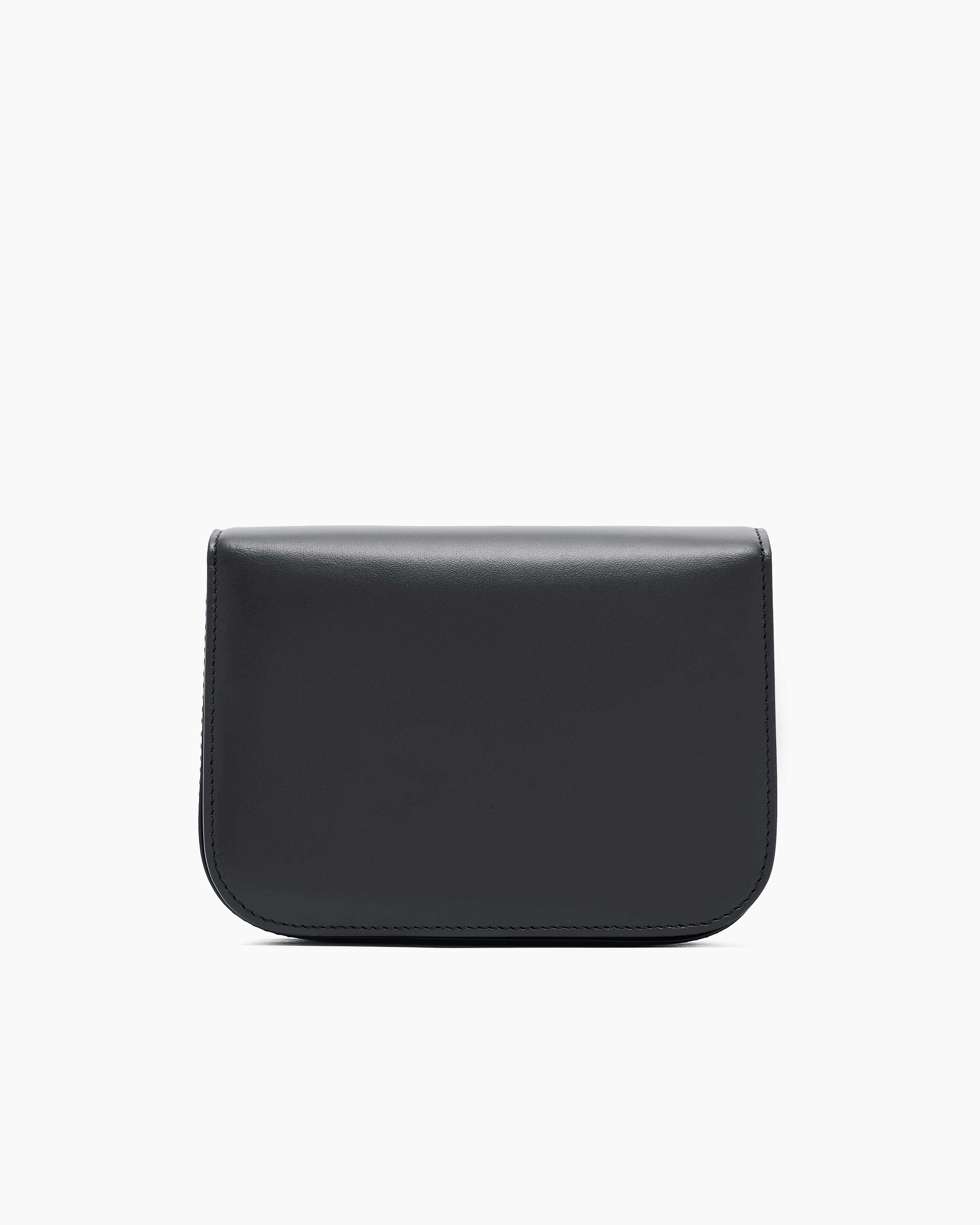 Giorgio Armani Medium Leather Shoulder Bag In Black