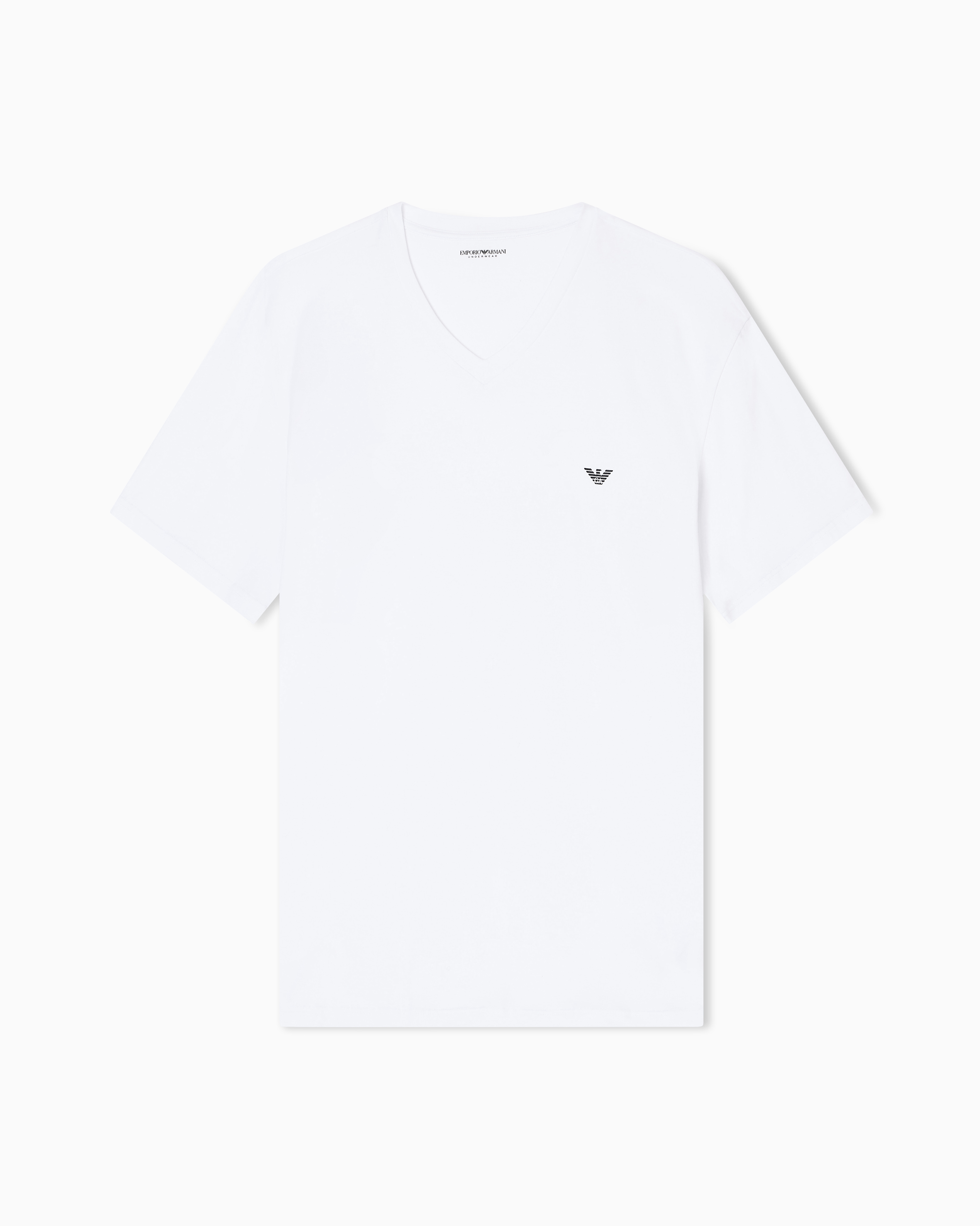 Loungewear fitted stretch jersey V-neck T-shirt | Emporio Armani