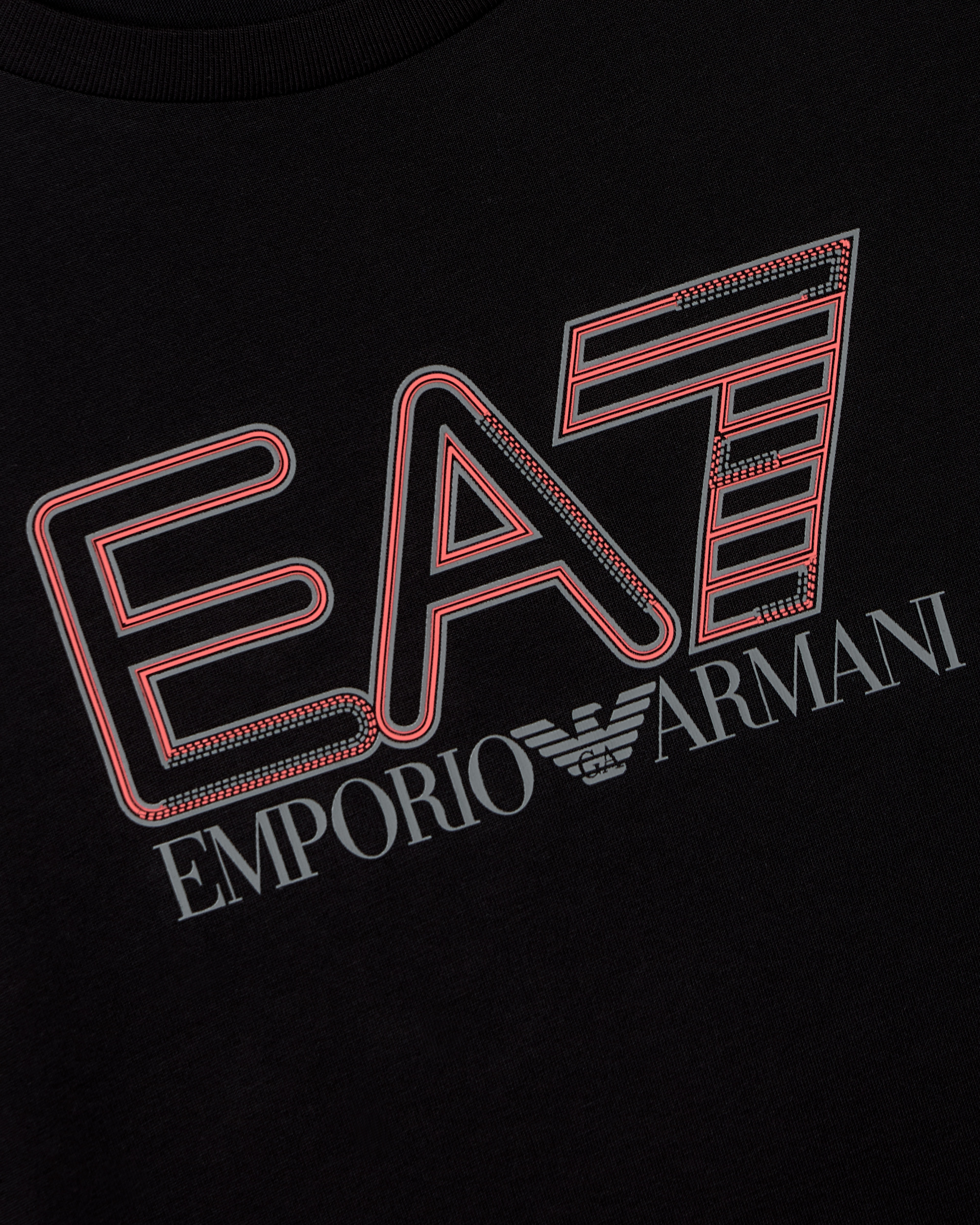 Ea7 Visibility Cotton Jersey T-shirt In Black