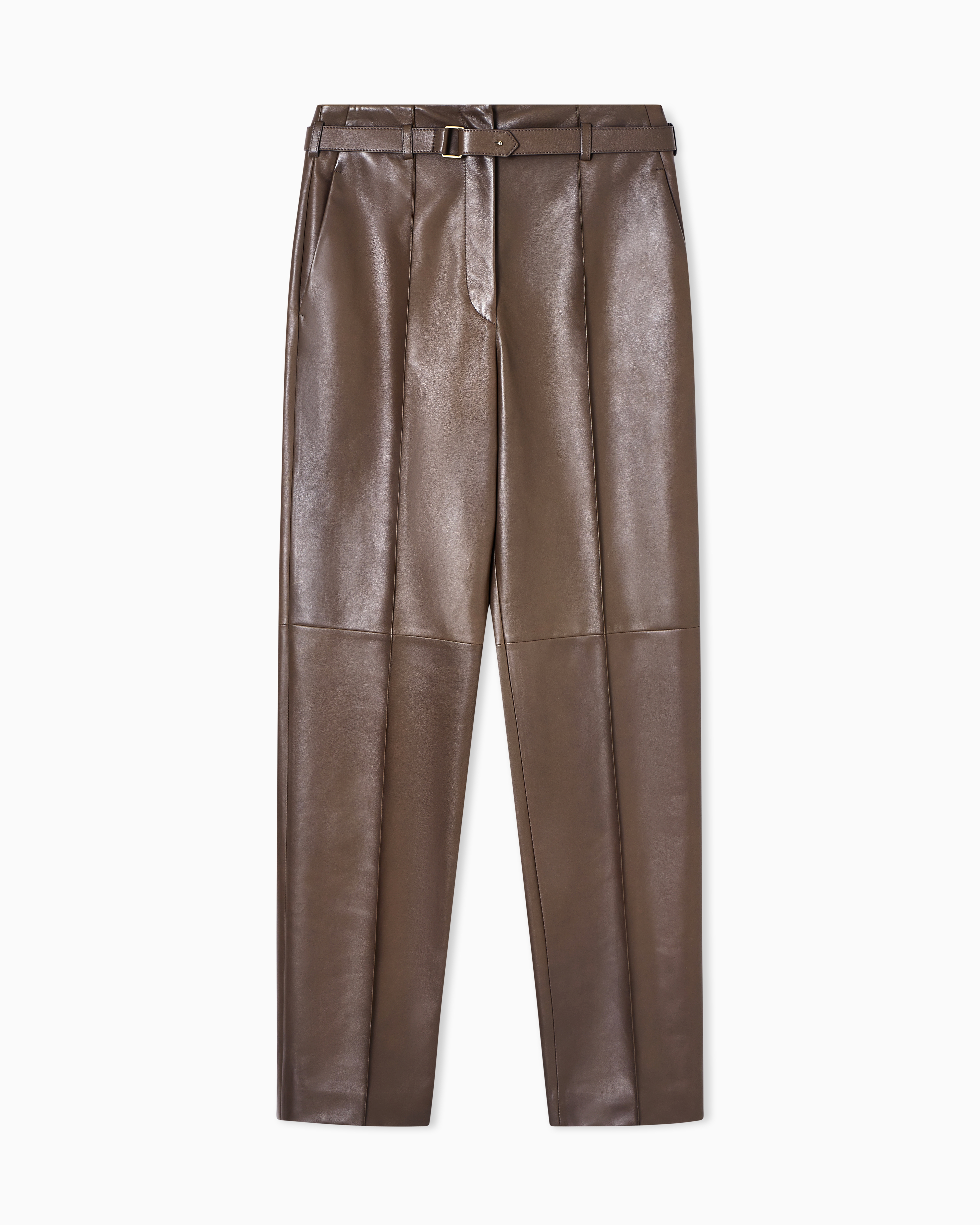 Giorgio Armani Brown Nappa Lambskin Trousers