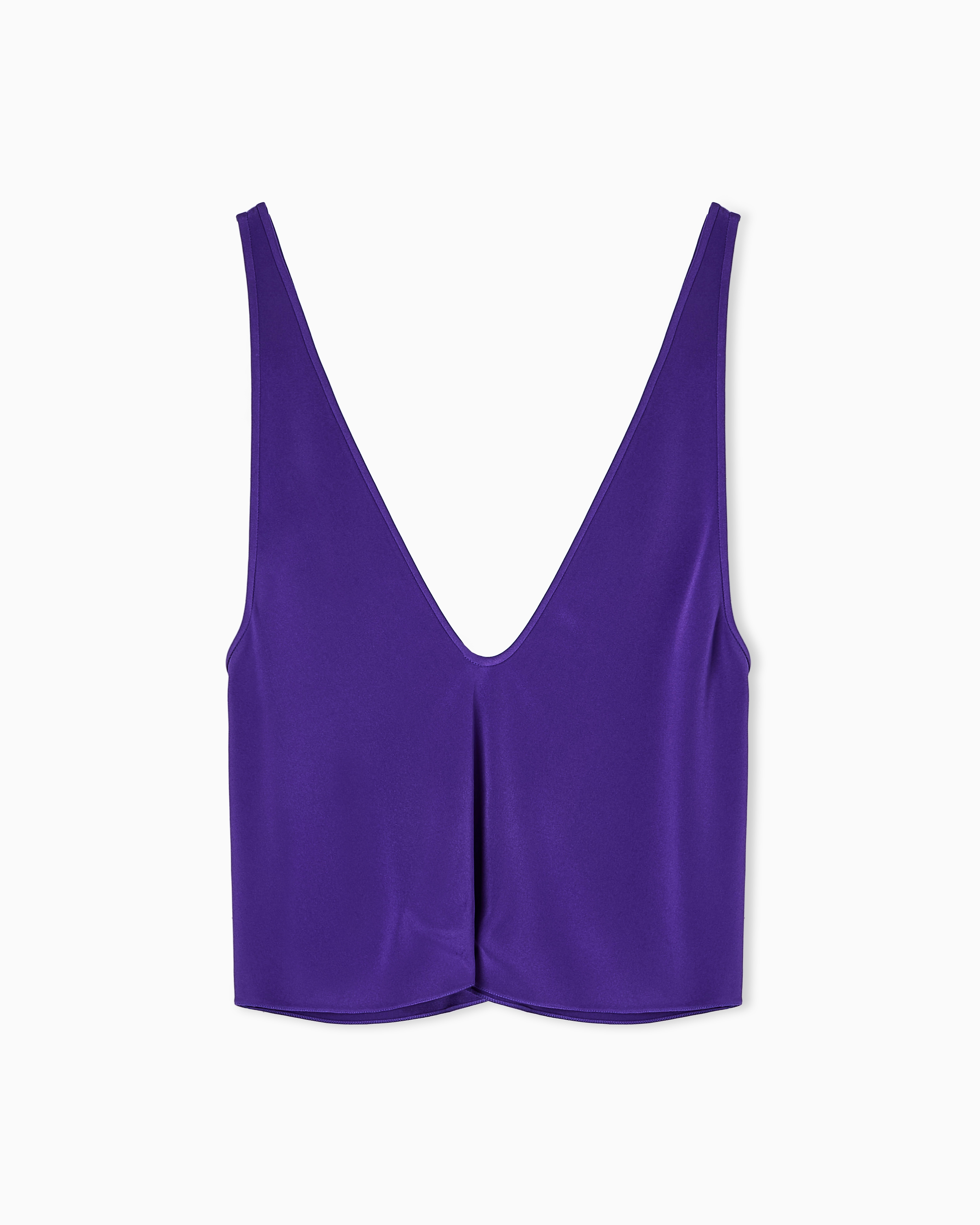 Giorgio Armani Purple Silk Blend Crêpe Short Top