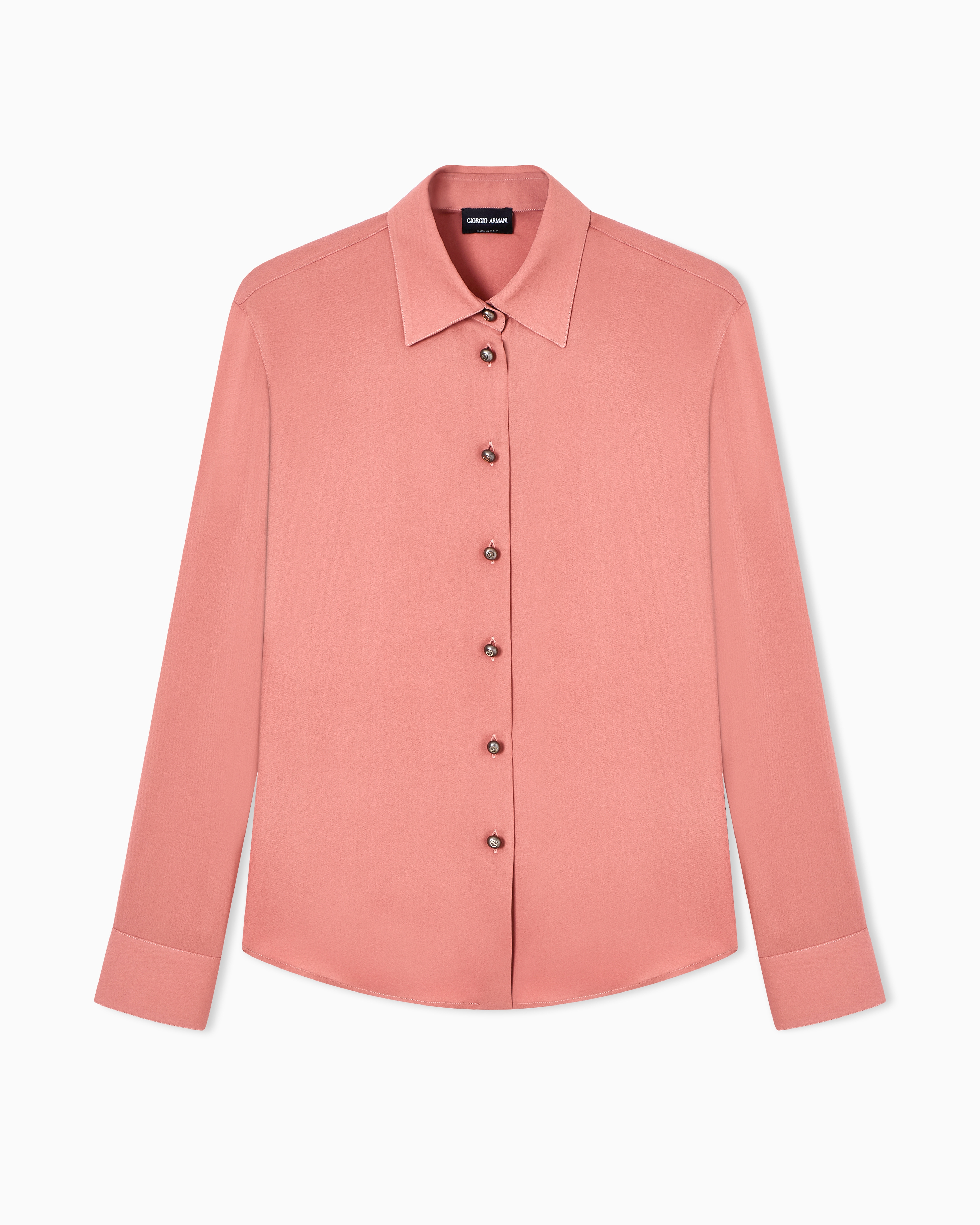 Giorgio Armani Orange Triple Silk Georgette Shirt