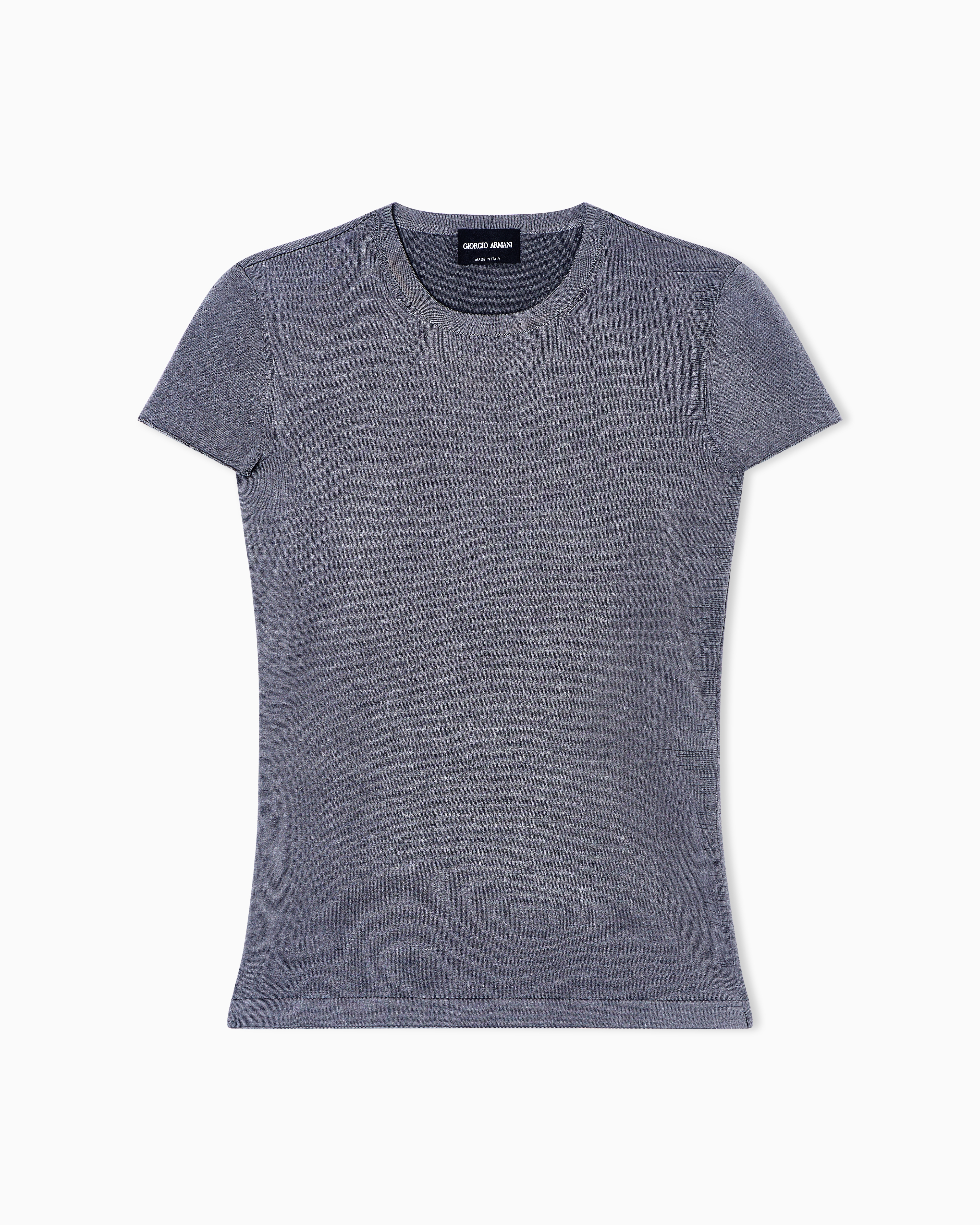 Giorgio Armani Grey Viscose Crew-Neck Jumper