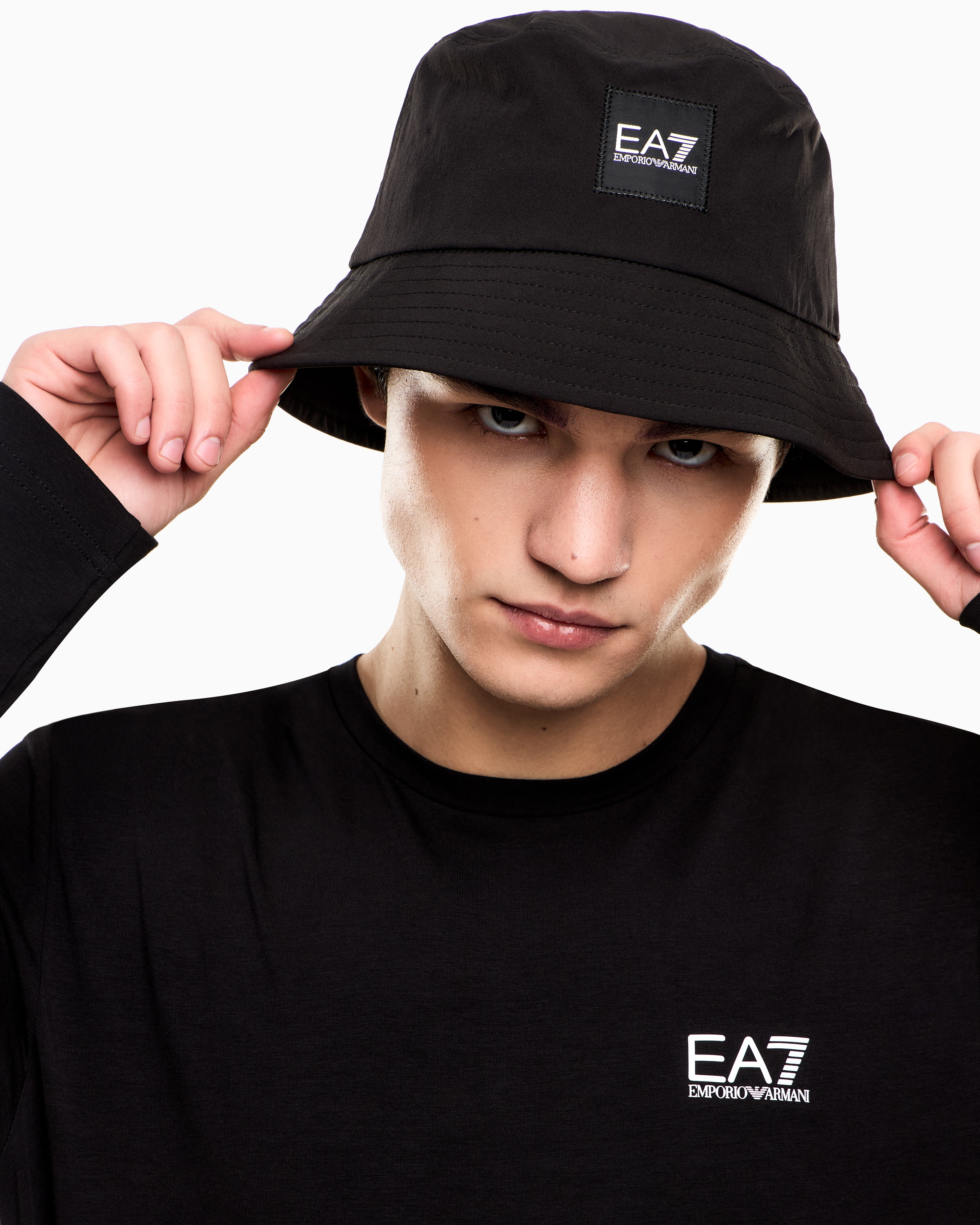 Ea7 Technical Fabric Hat With Logo In Black