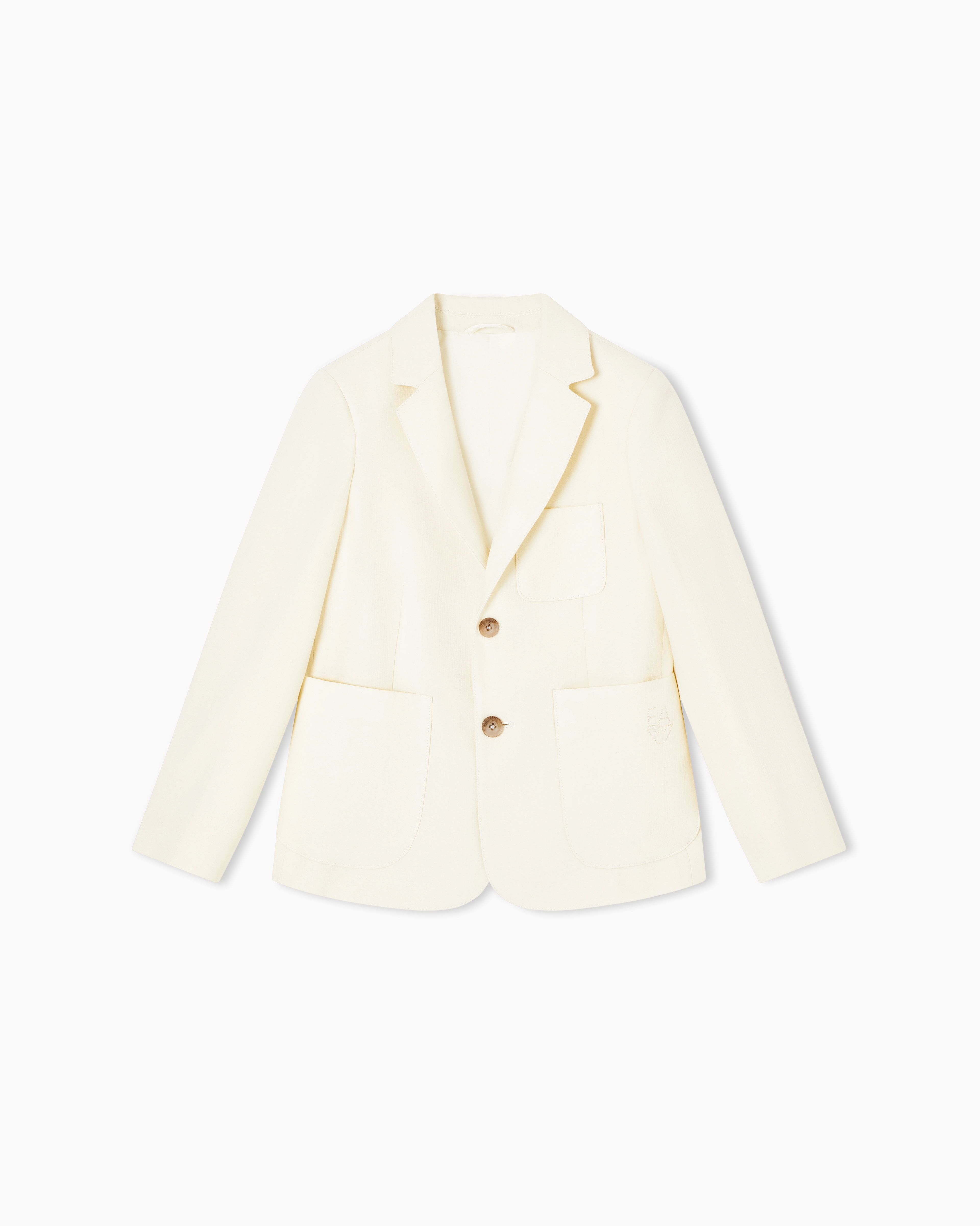Emporio Armani Beige Special Occasion Viscose-Blend Single-Breasted Blazer
