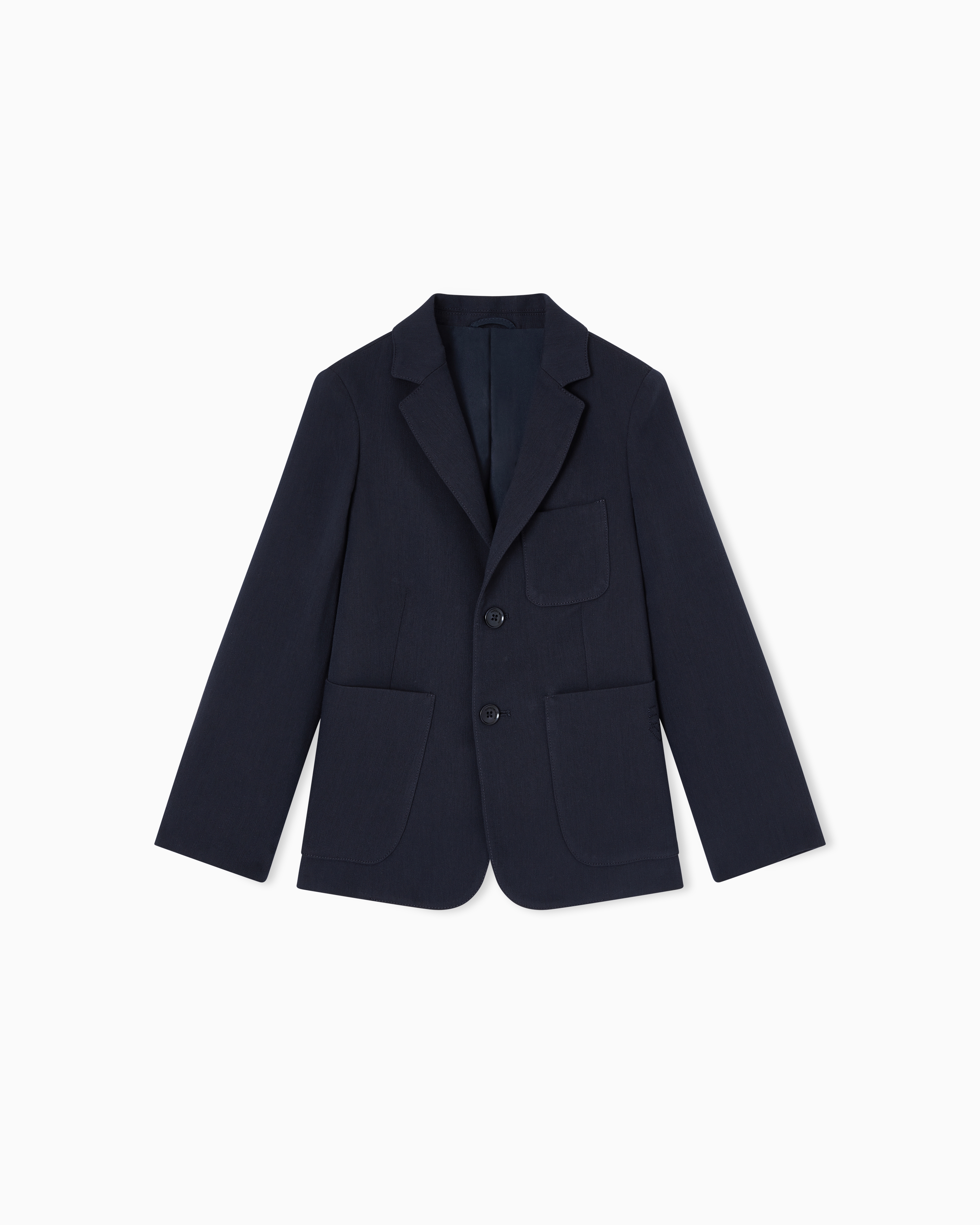 Emporio Armani Navy Blue Special Occasion Viscose-Blend Single-Breasted Blazer