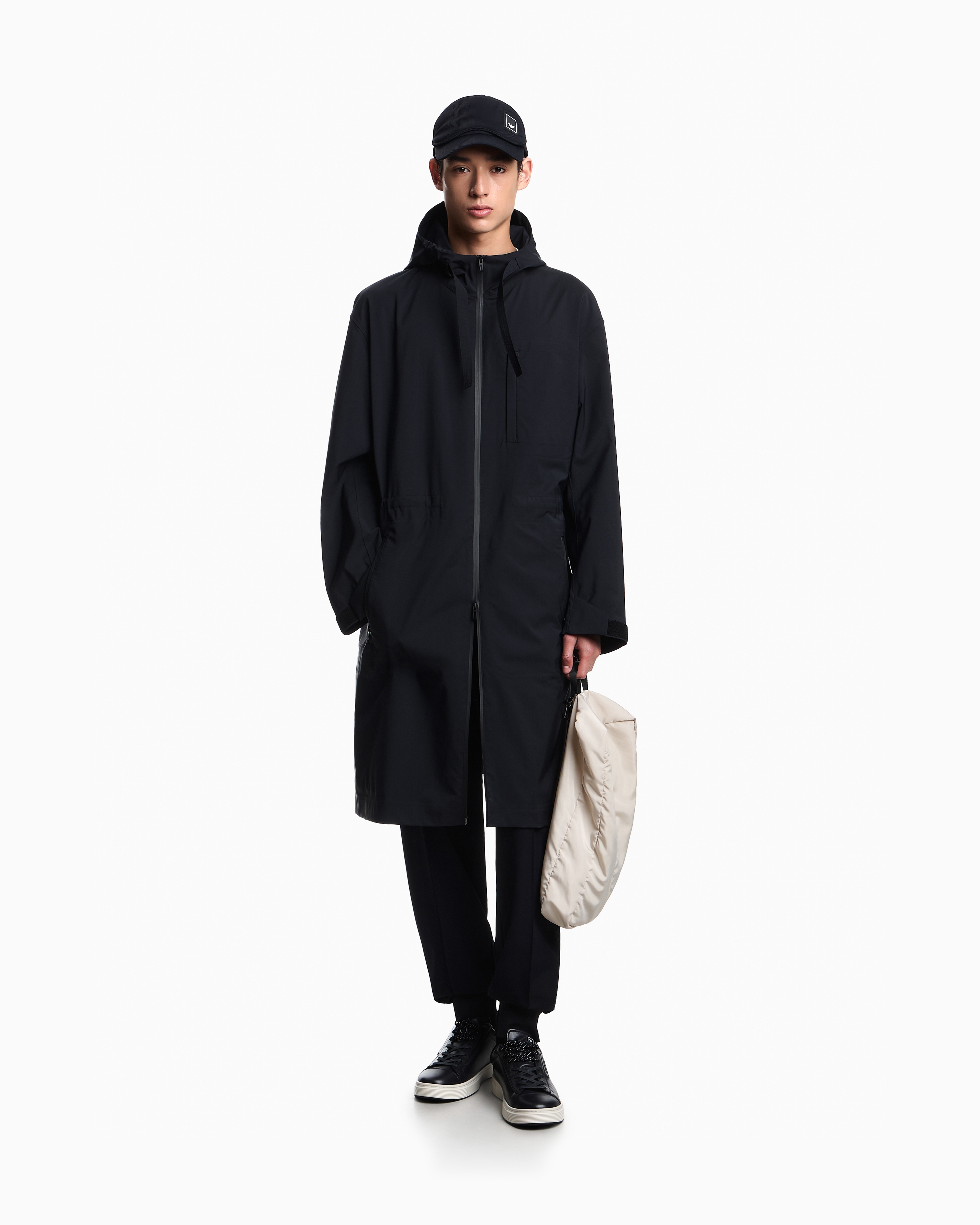 Travel Essential water-repellent nylon hooded blouson | Emporio Armani