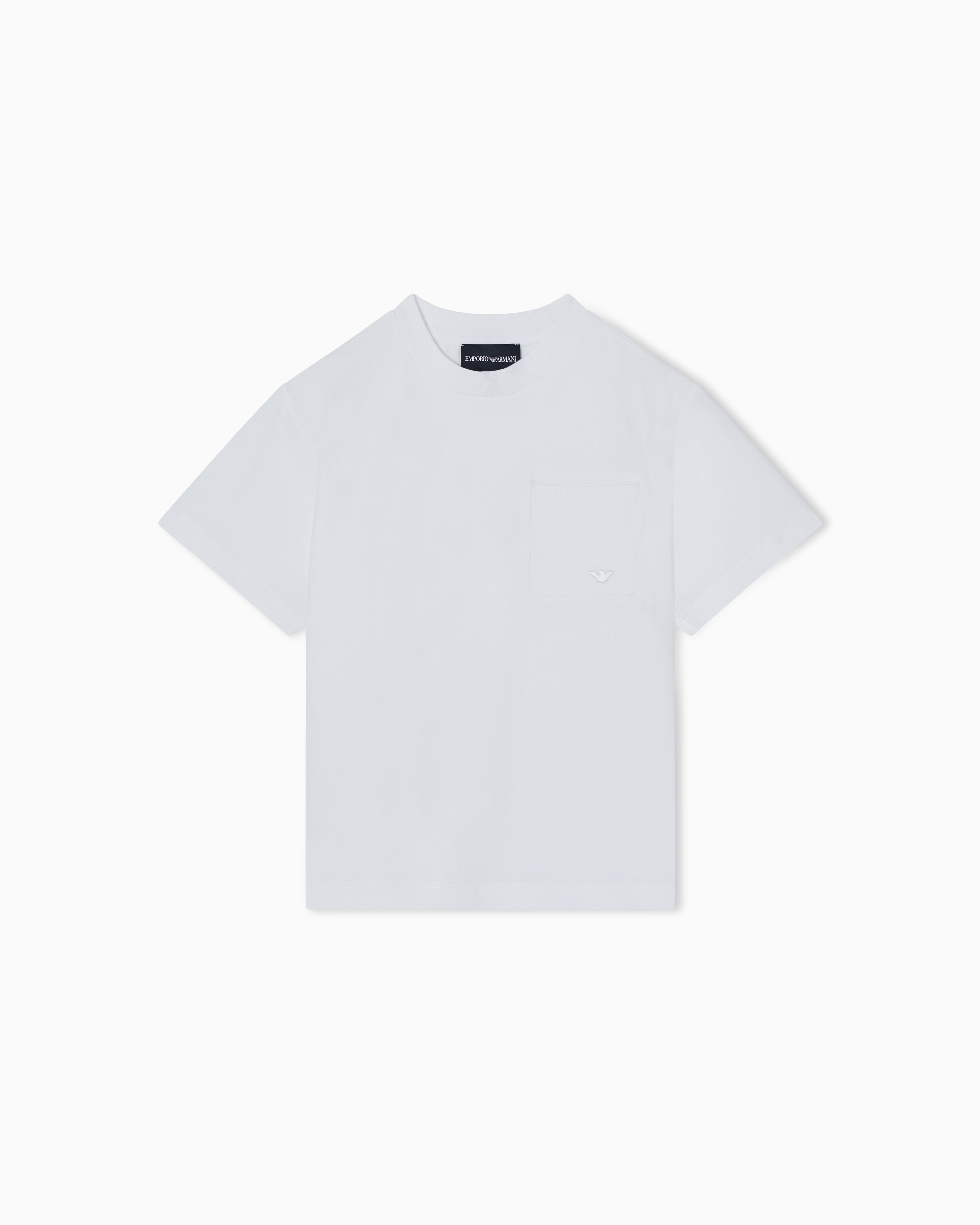 Emporio Armani T-Shirt In Jersey Pettinato Con Tasca