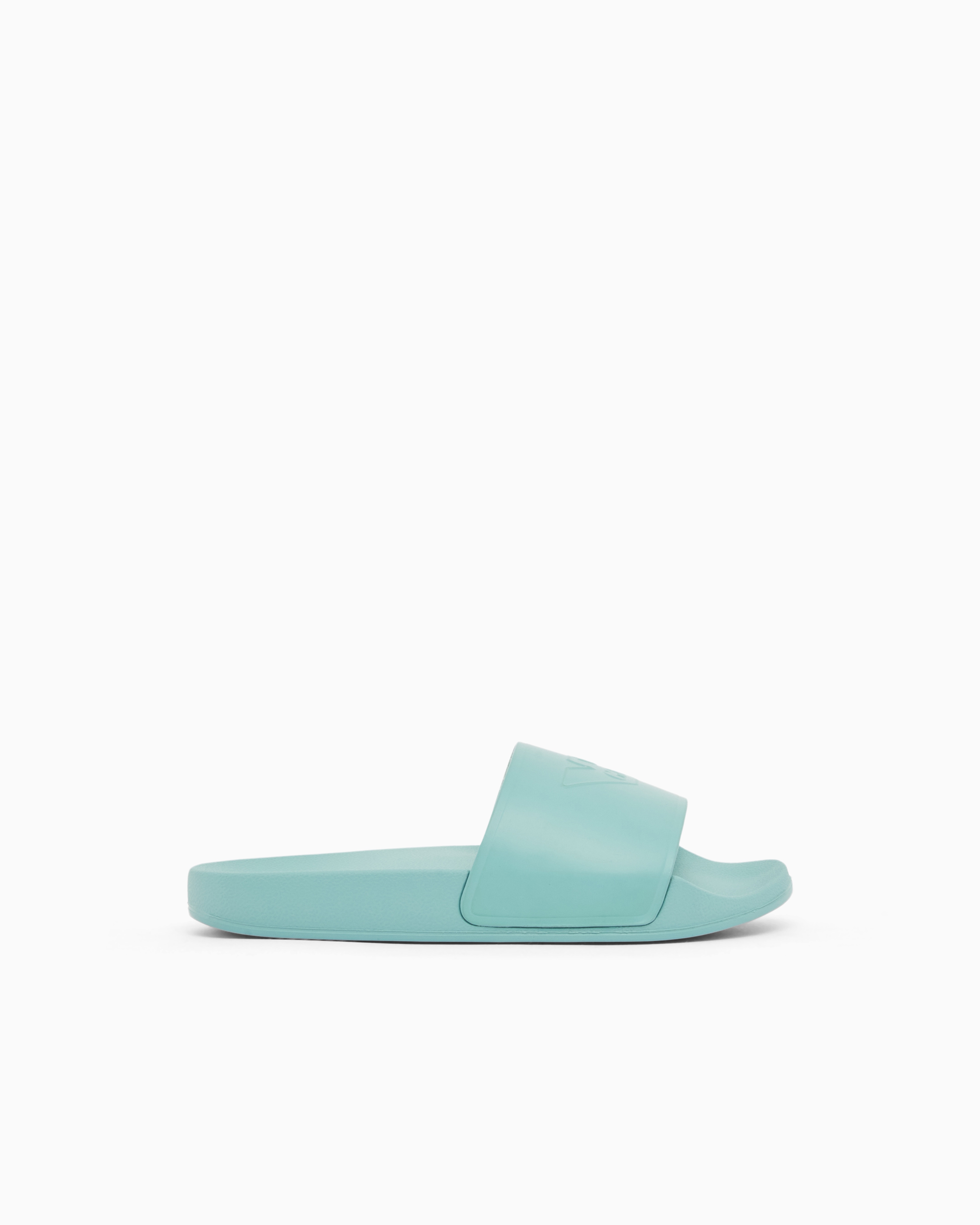 Emporio Armani Light Blue Slides With Oversized, Embossed Logo