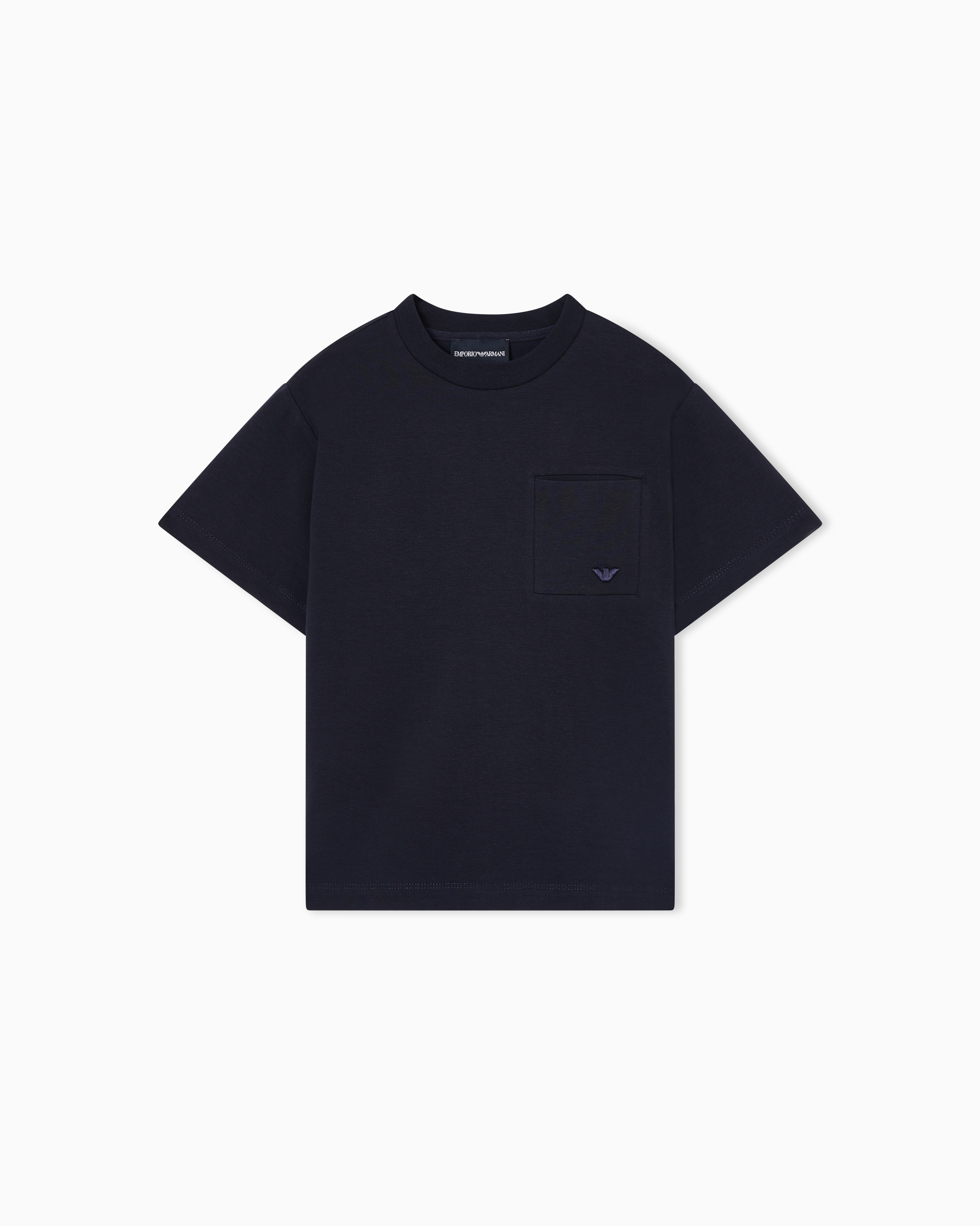 Emporio Armani T-Shirt In Jersey Pettinato Con Tasca