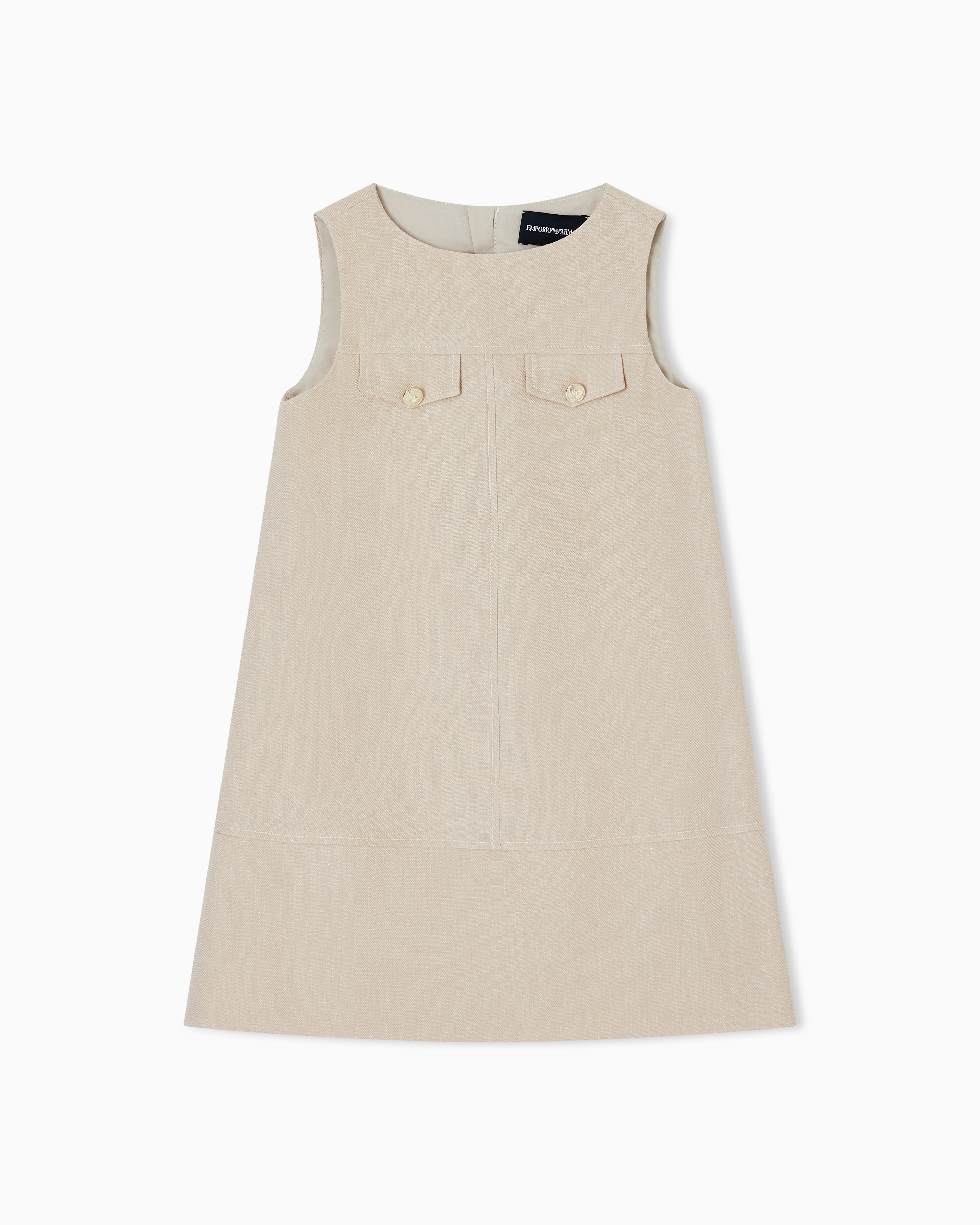 Emporio Armani Abito In Misto Lino Effetto Denim