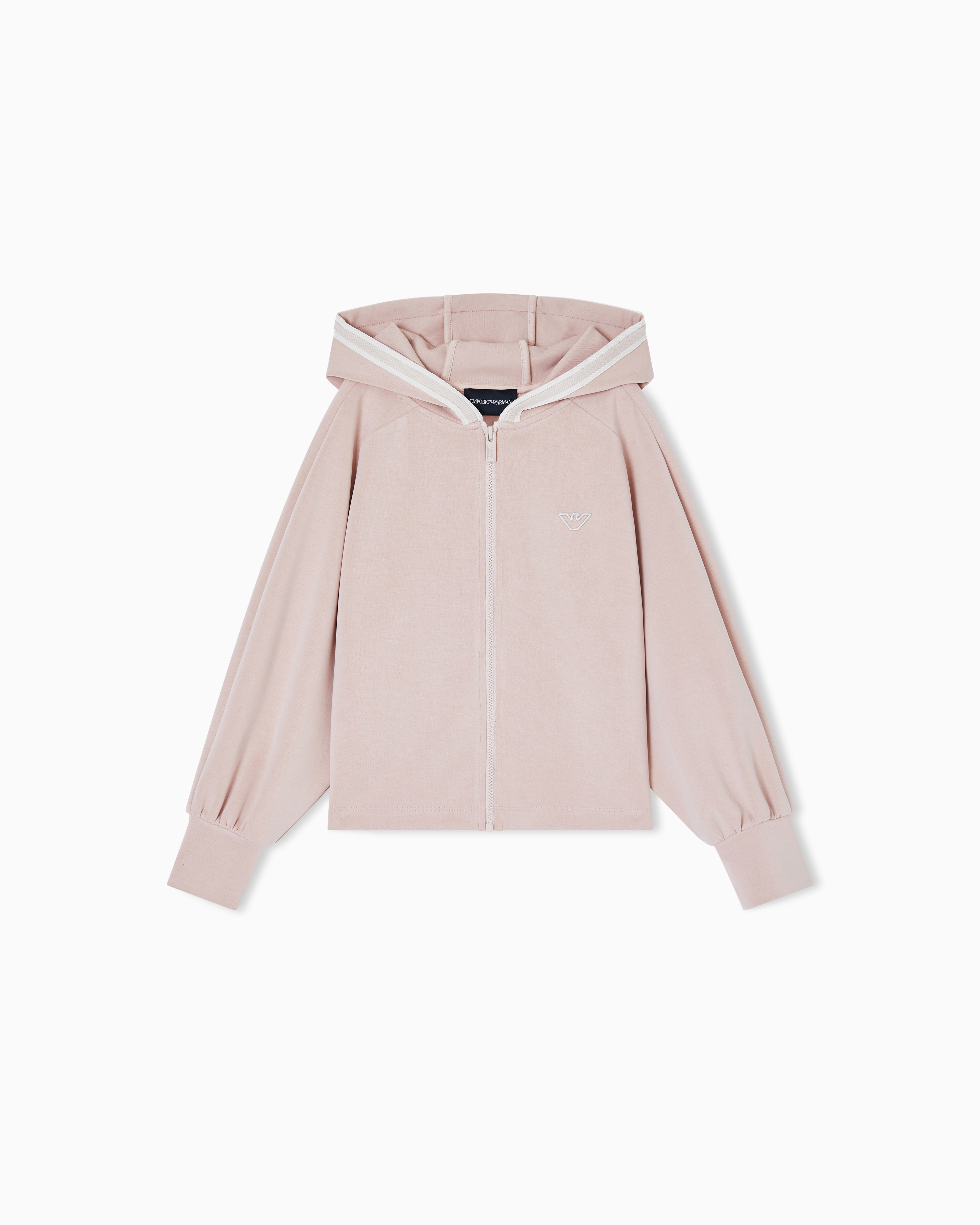 Emporio Armani Felpa Con Cappuccio E Zip In Cupro