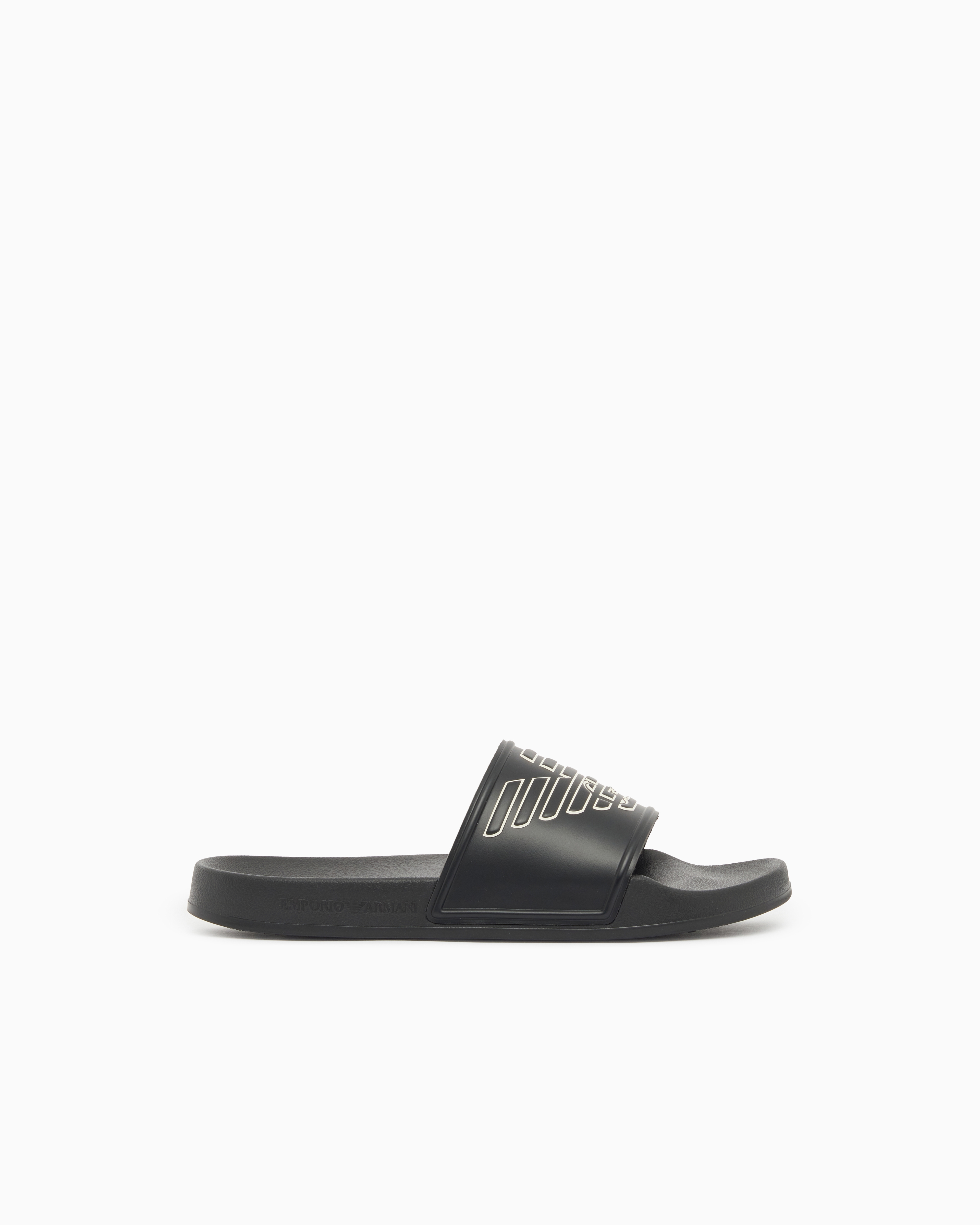 Emporio Armani Sliders In Pvc Con Maxi Aquila