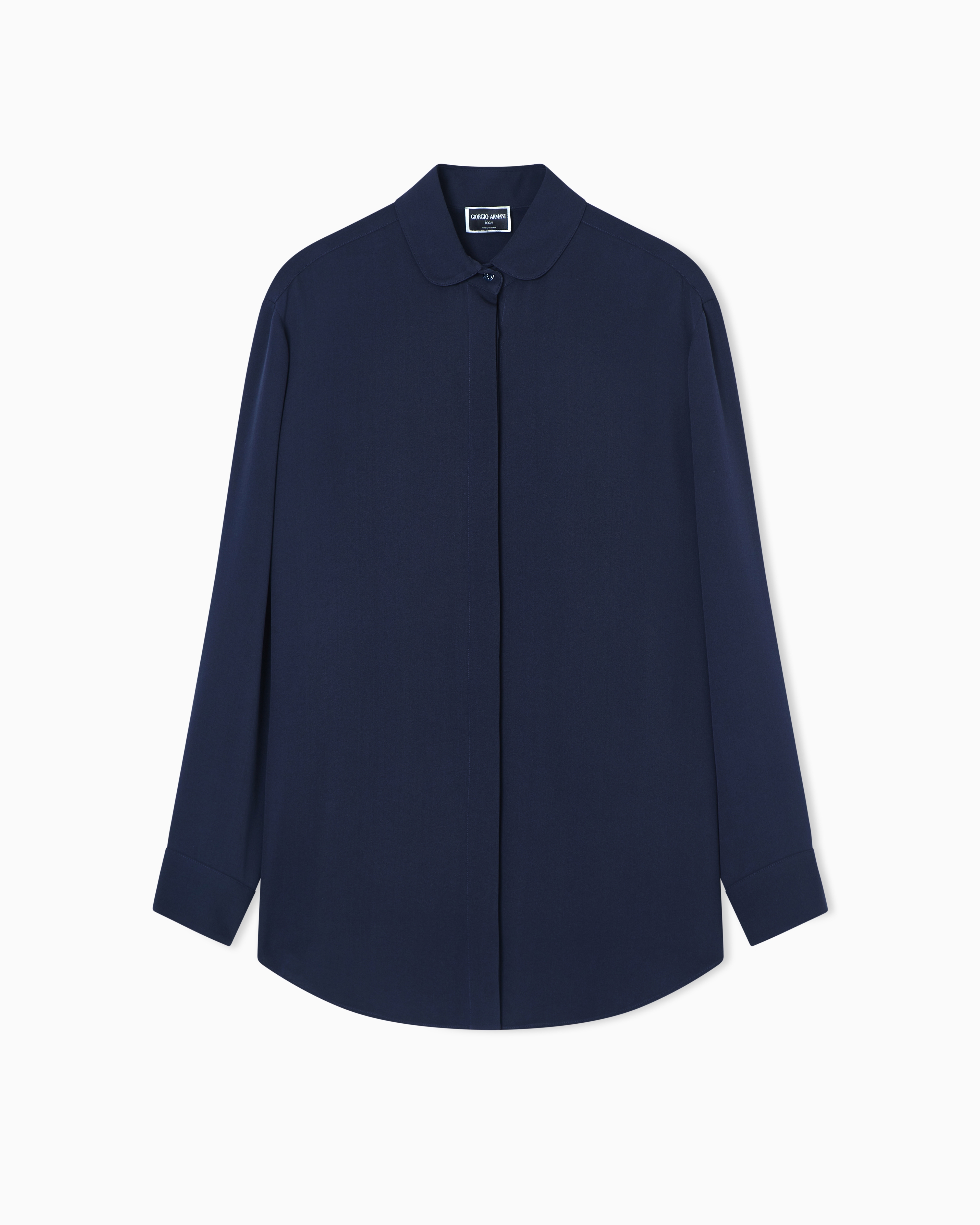 Giorgio Armani Blue Triple Silk Georgette Shirt