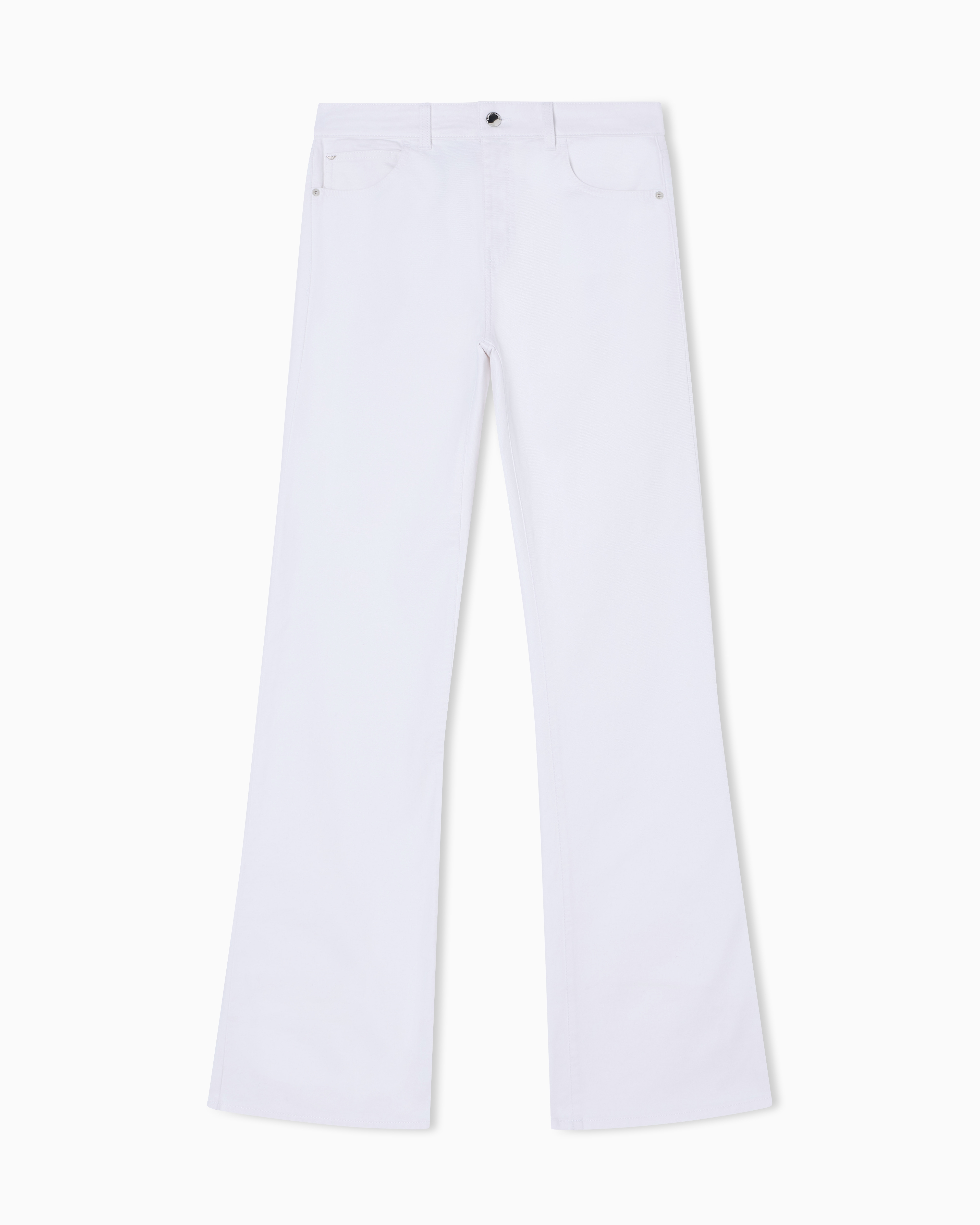 Emporio Armani - J47 Mid-rise flared-hem jeans light worn stretch denim, Woman, White, Size: