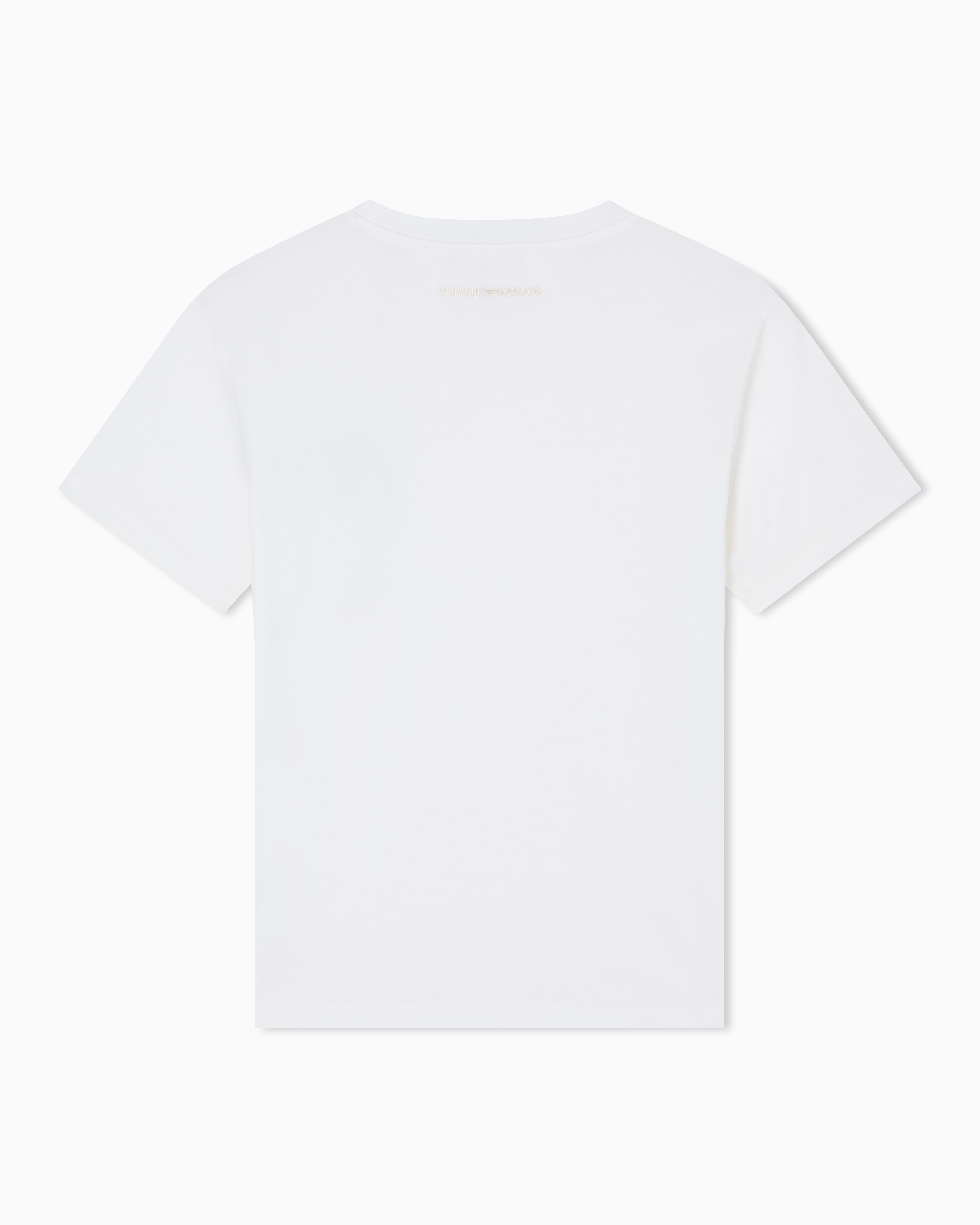 Emporio Armani Slim Fit Jersey T-shirt With Lunar New Year Rhinestone Shape In White