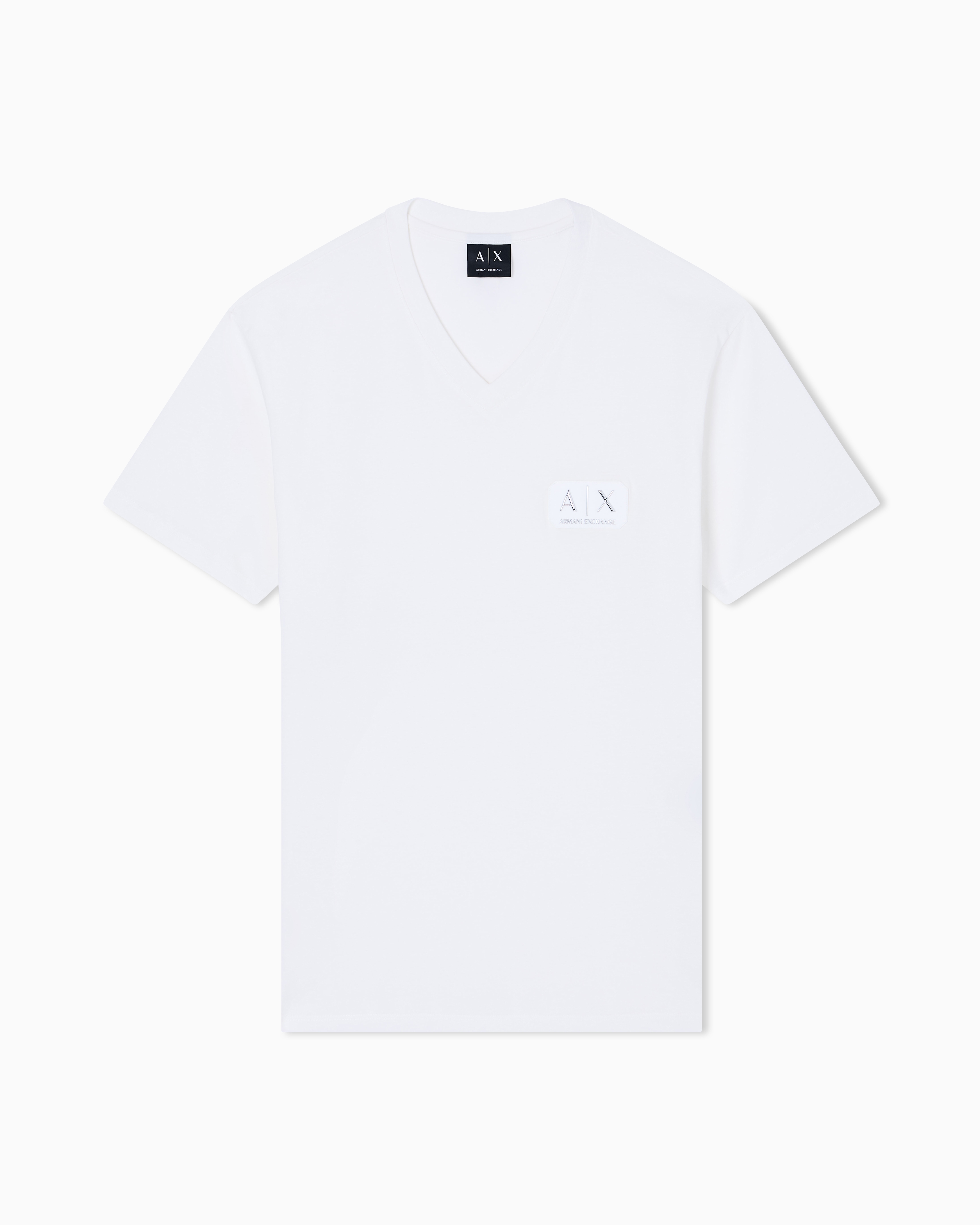 Armani Exchange White Regular Fit T-Shirt With Logo Patch