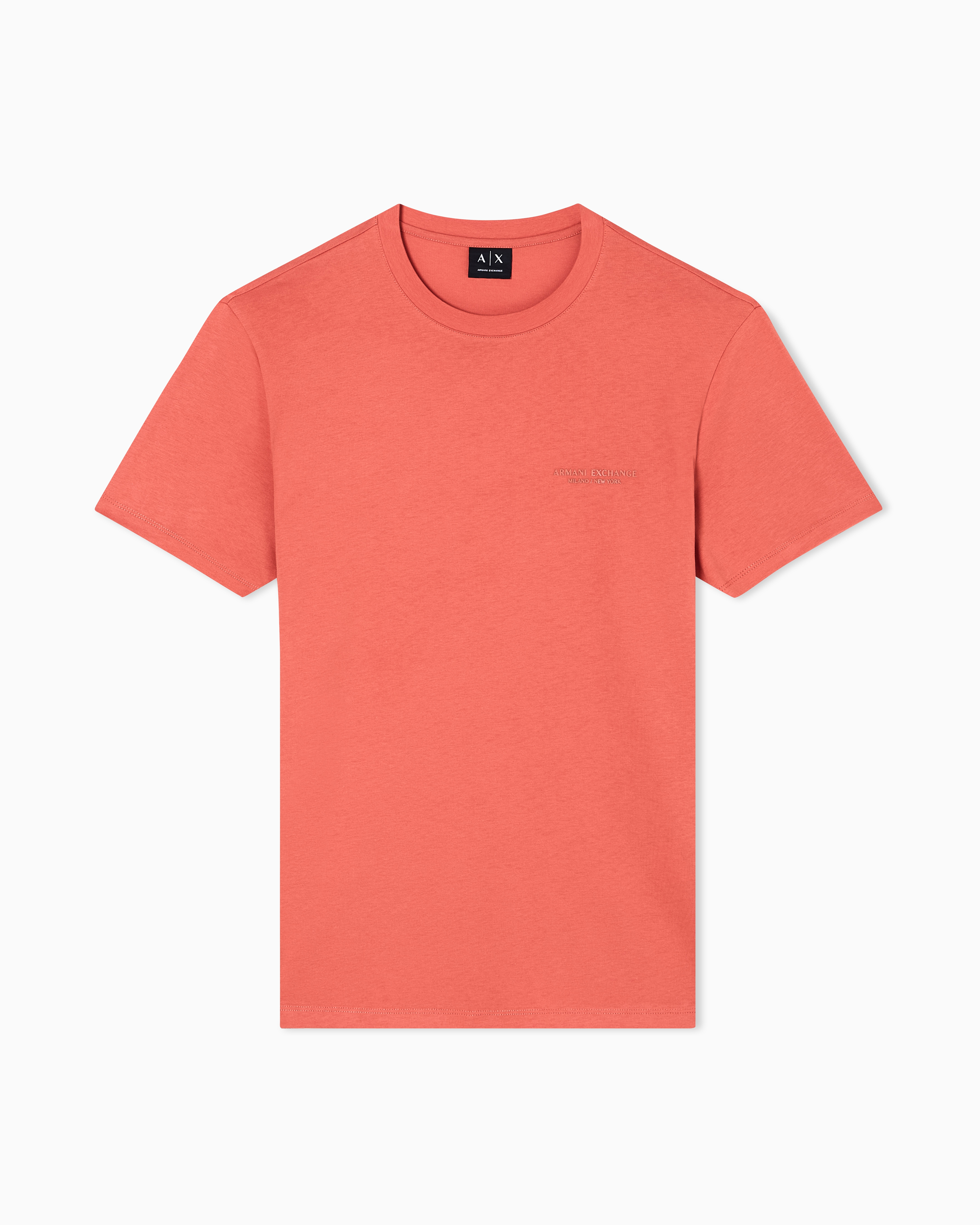 Armani Exchange Orange Regular Fit T-Shirt In Cotton Jersey