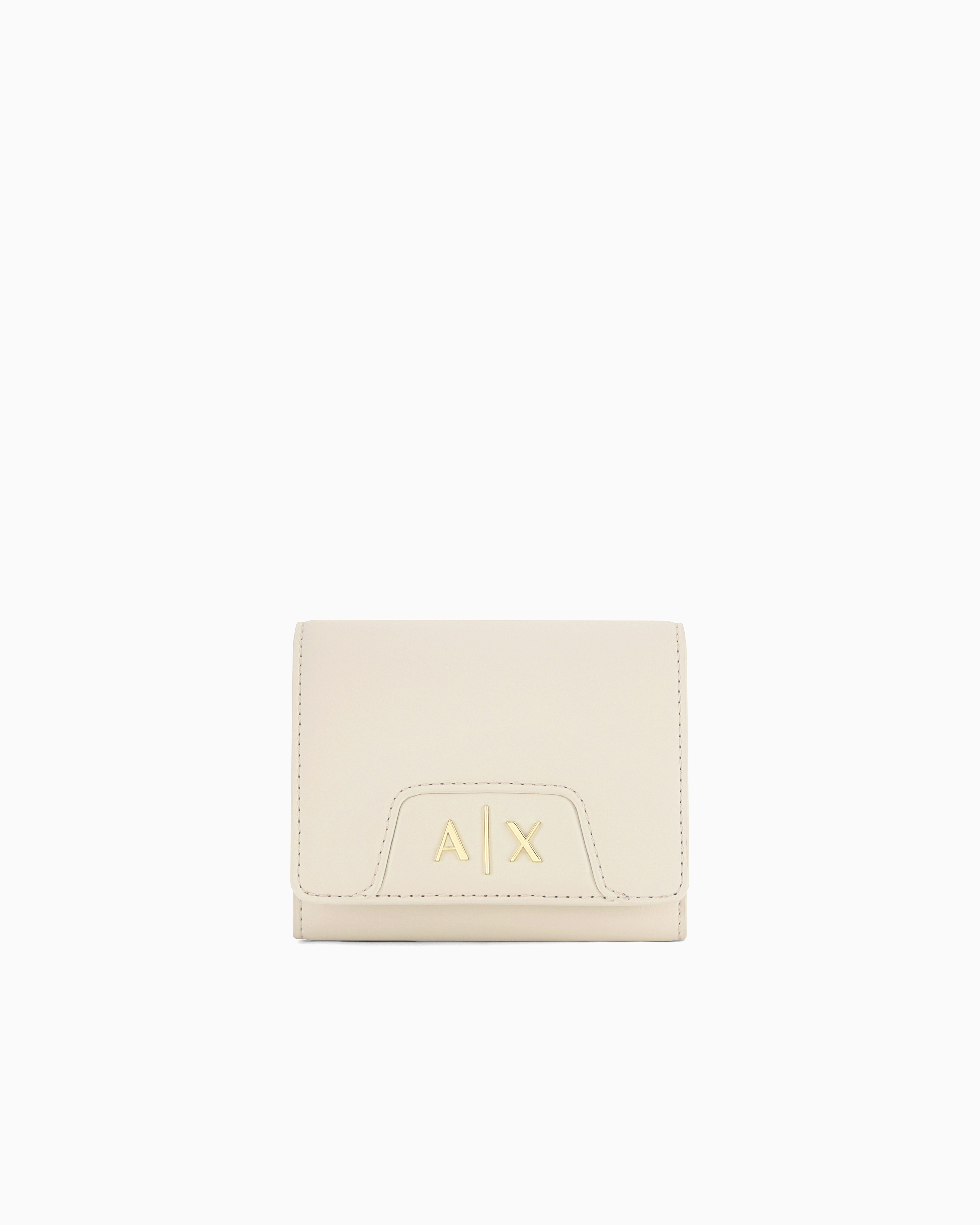 Armani Exchange White Compact Wallet With Logo