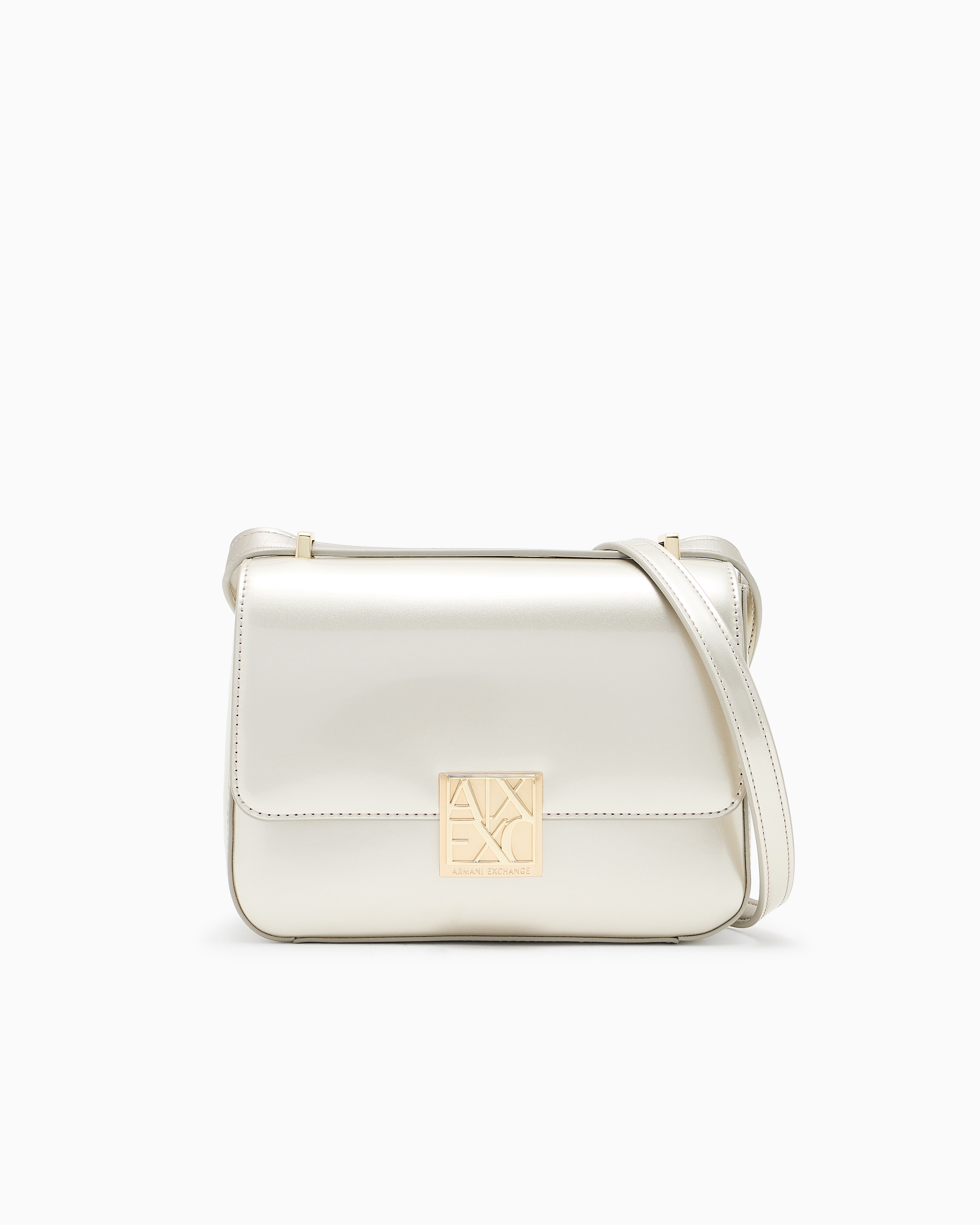 Armani Exchange Gold Small Shoulder Bag With Logo