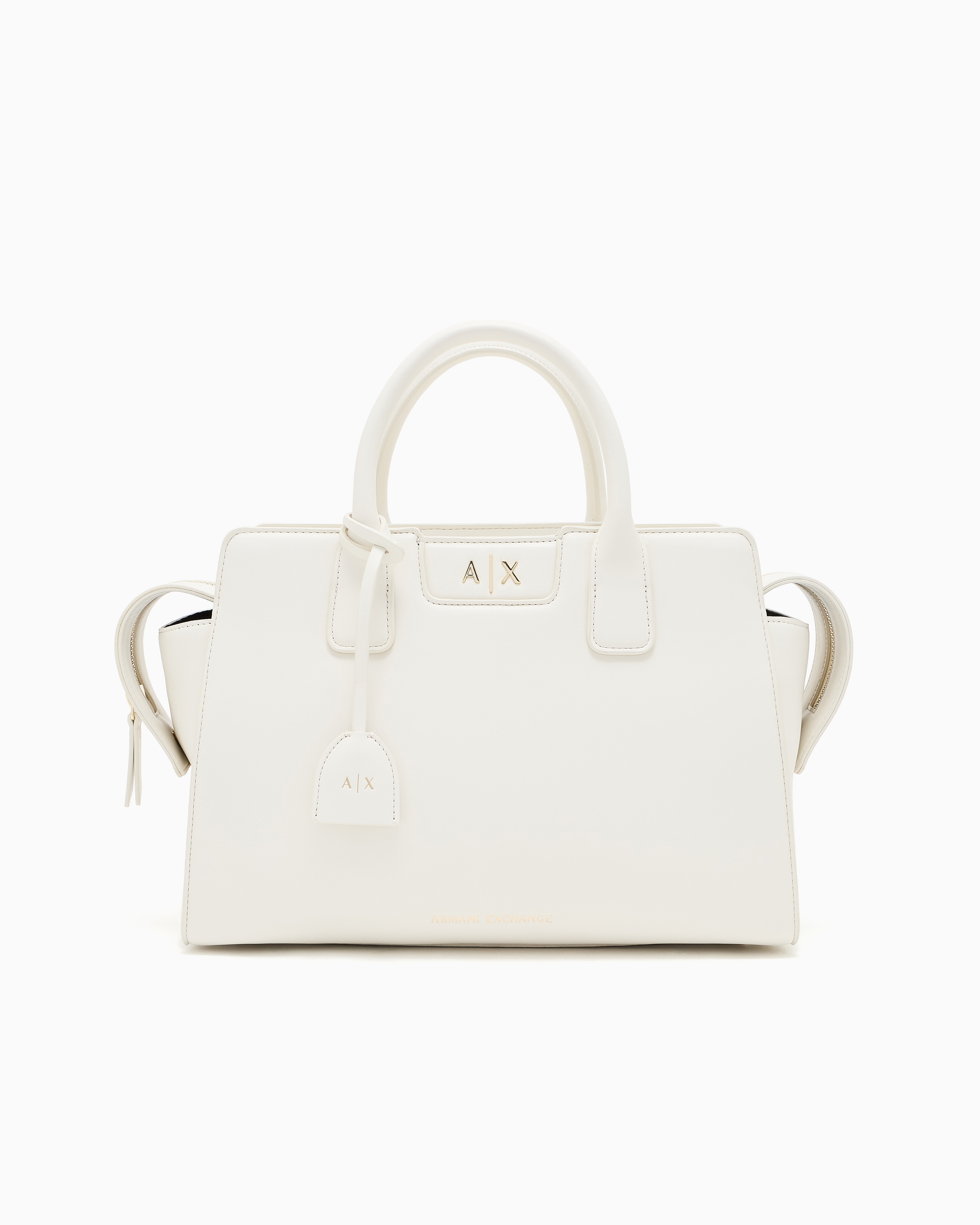 Armani Exchange White Top Handles In Technical Fabric