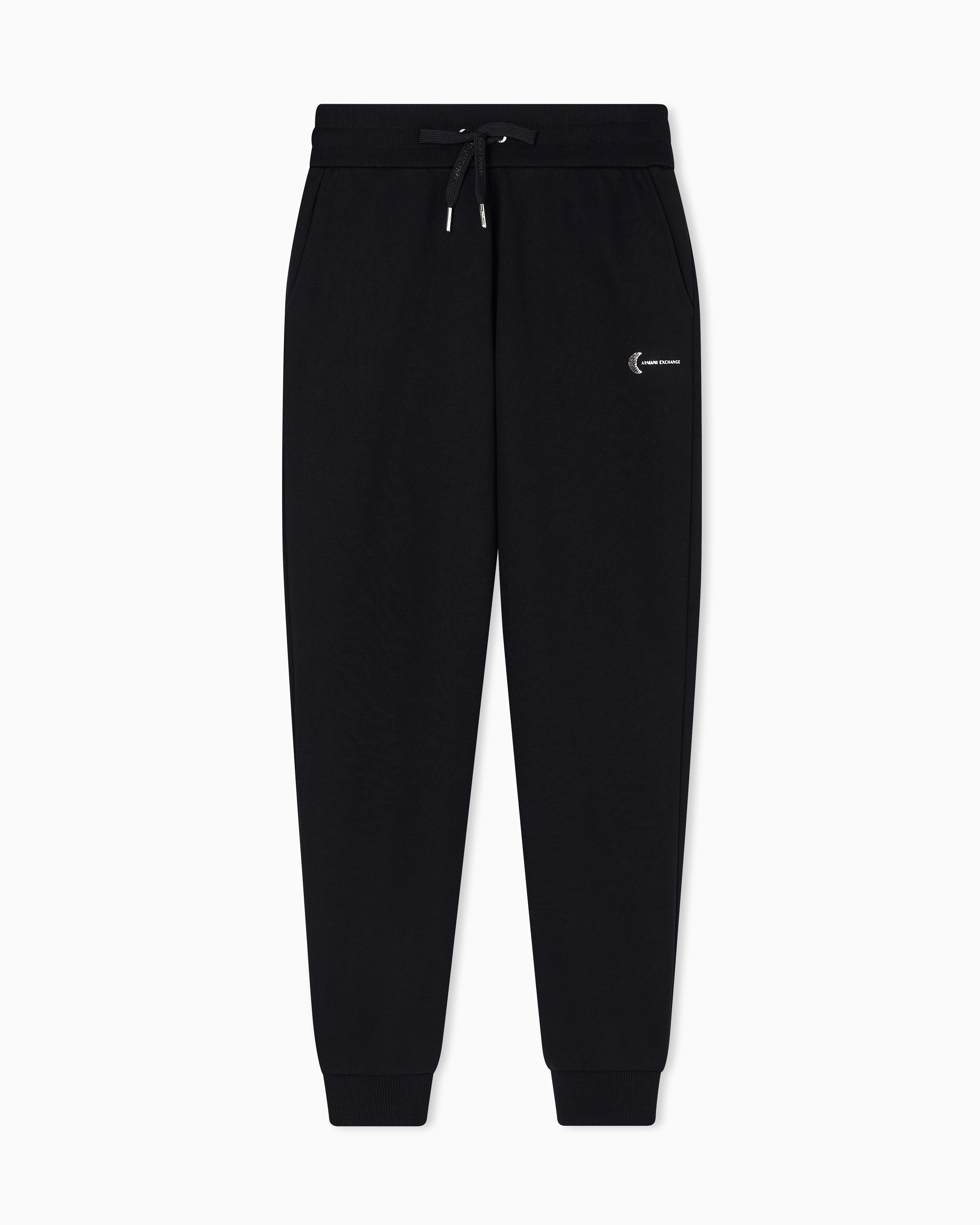 Armani Exchange Cotton Jogger Trousers In Black