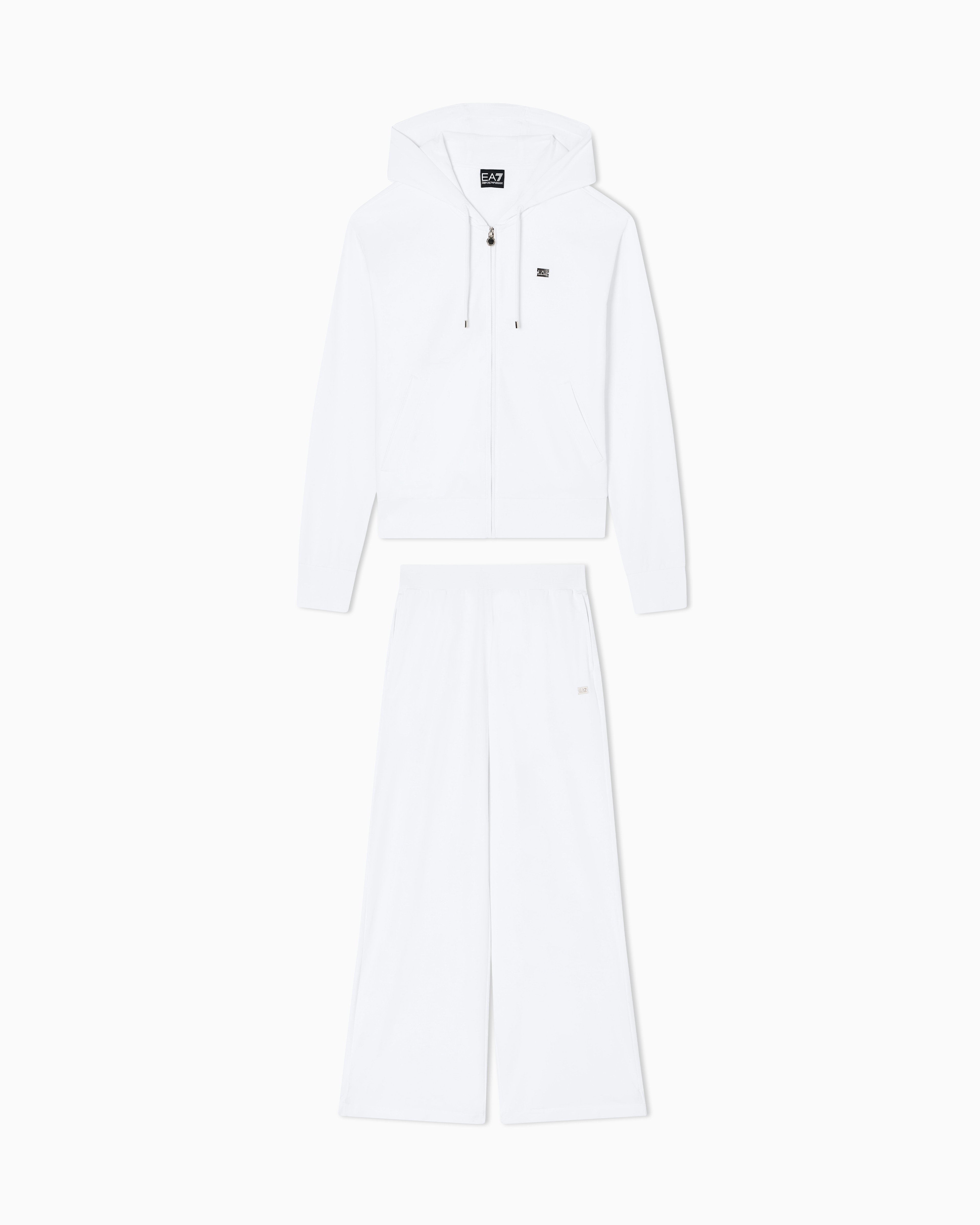 Ea7 White Core Lady Stretch-Cotton Tracksuit