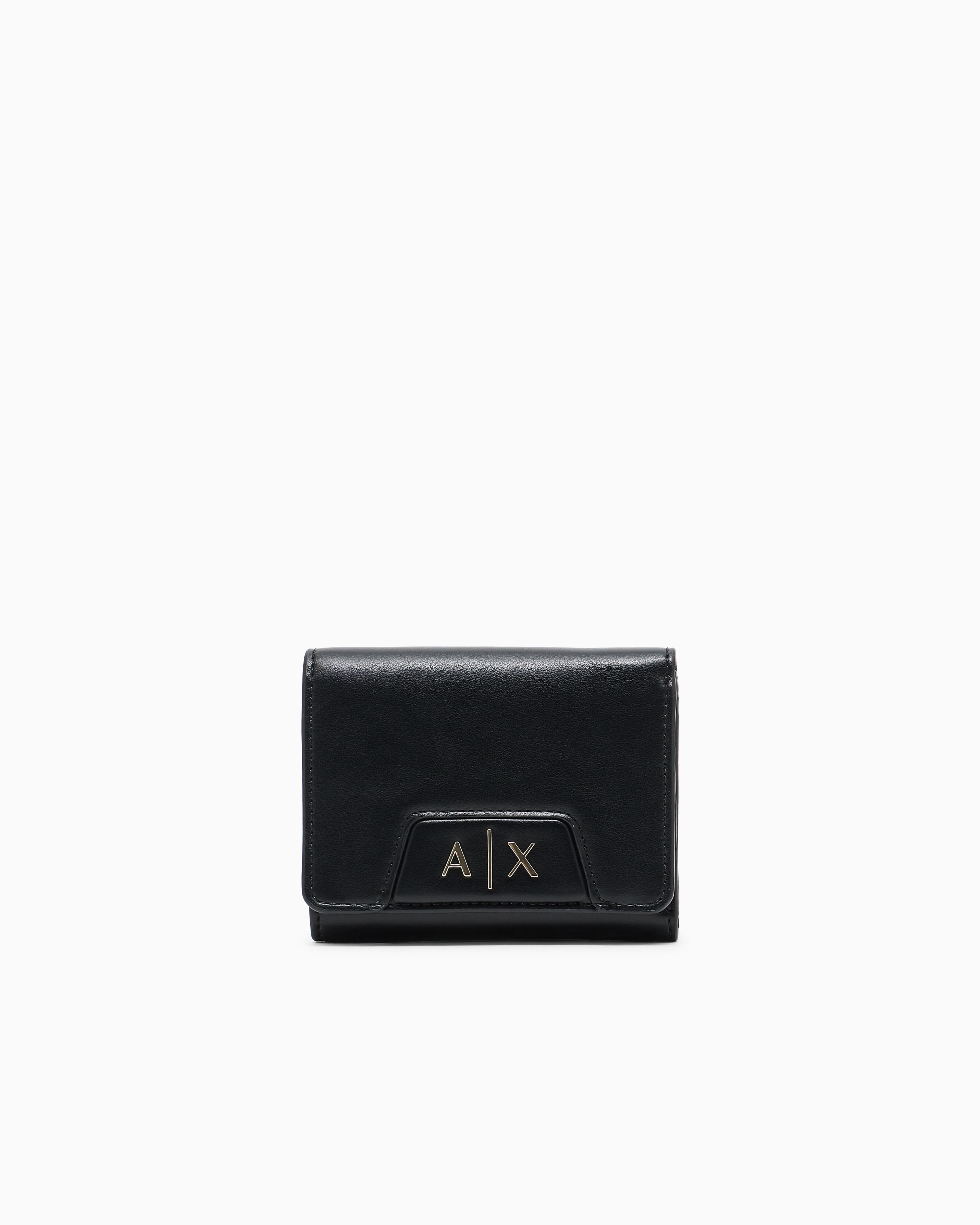 Armani Exchange Black Compact Wallet With Logo
