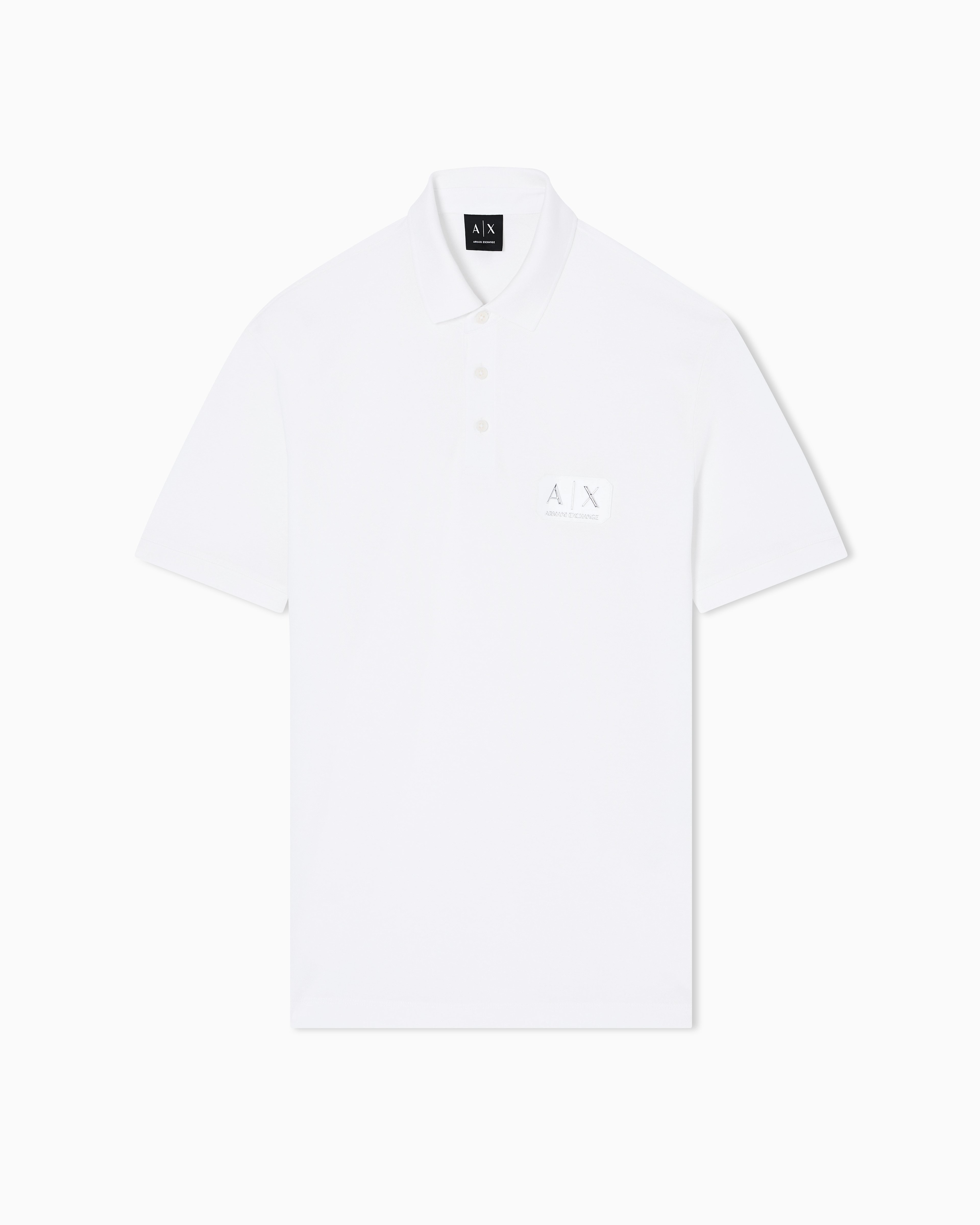 Armani Exchange White Cotton Polo Shirt
