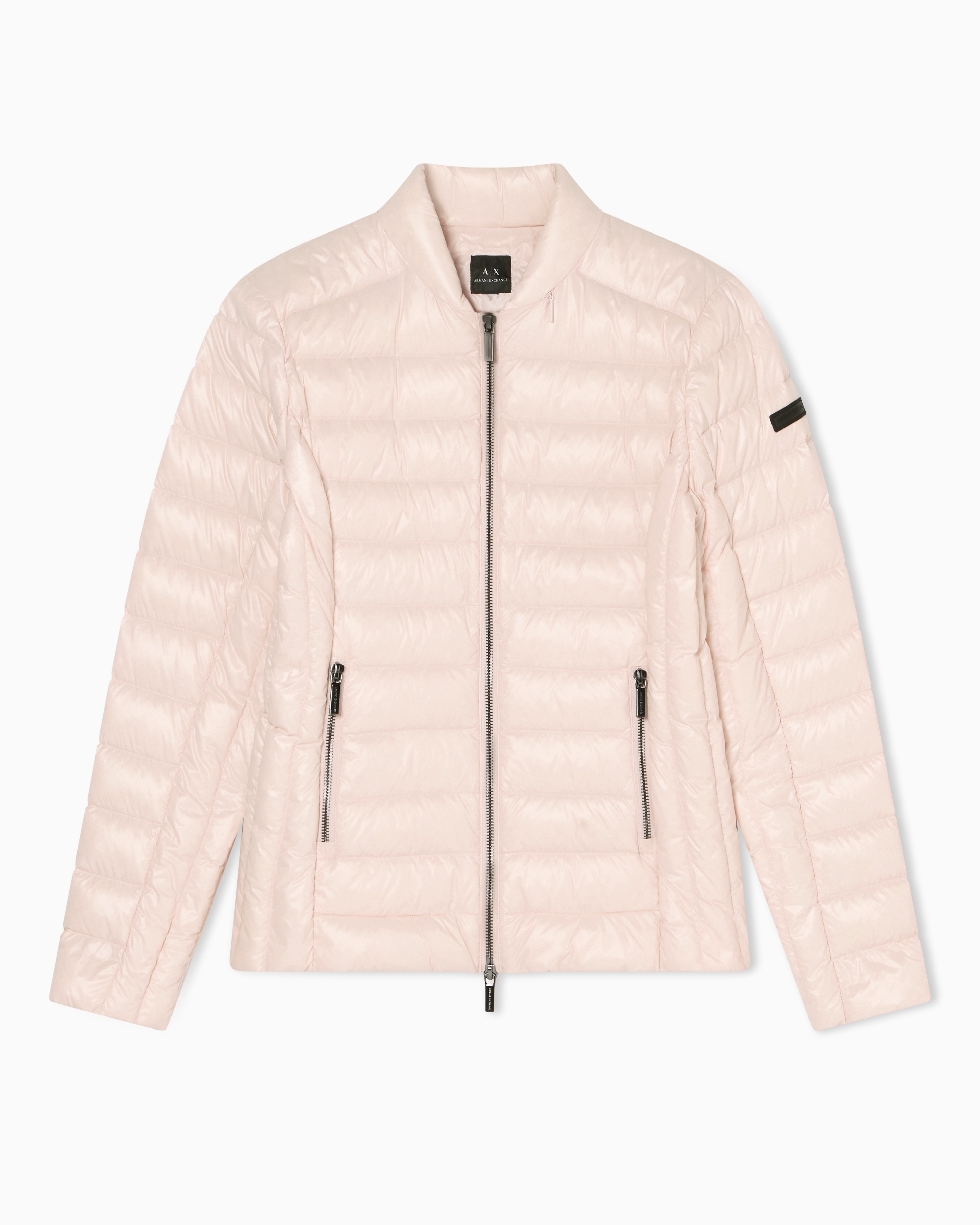 Armani Exchange Pink Lightweight Quilted Nylon Down Jacket