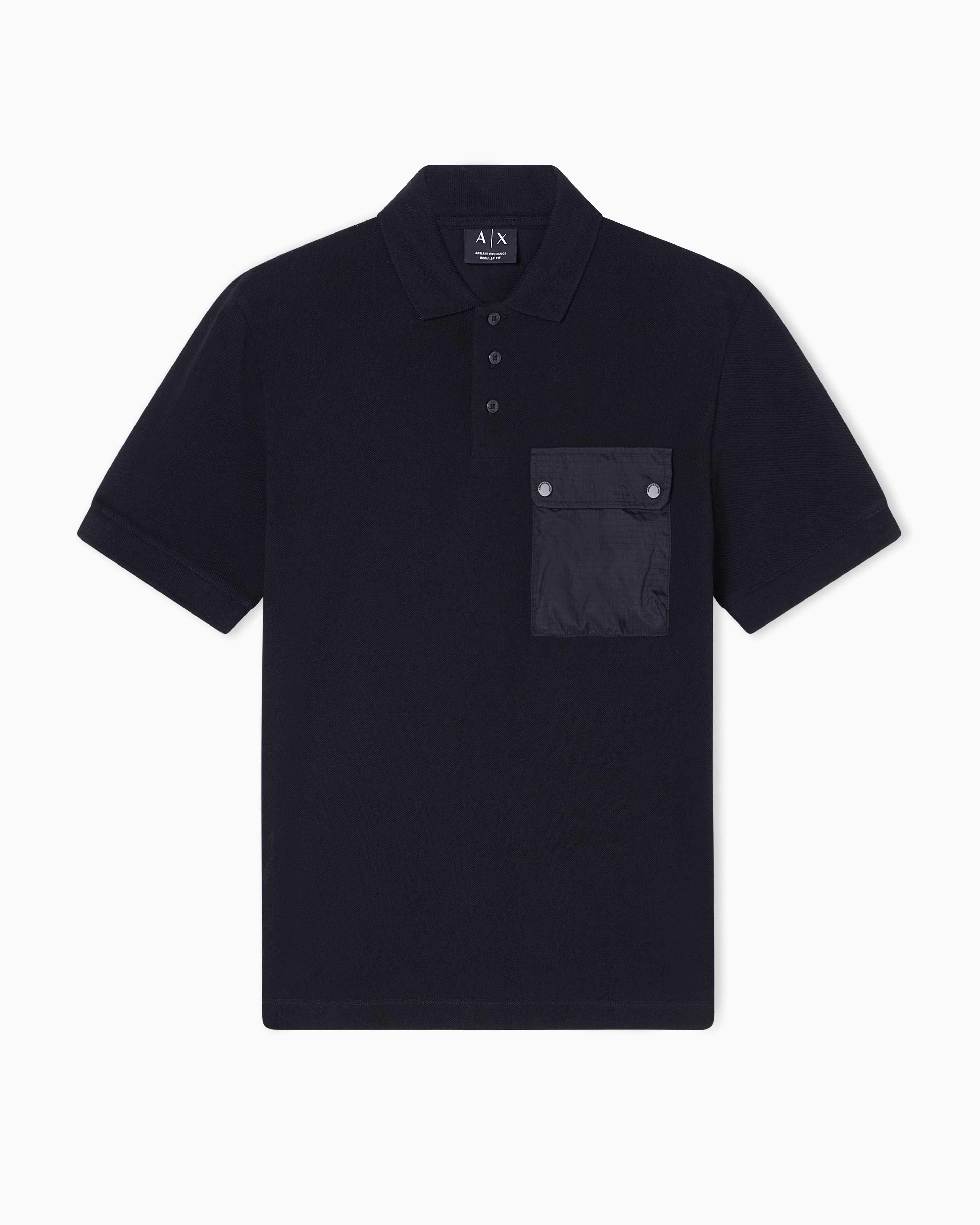 Armani Exchange Black Cotton Polo Shirt