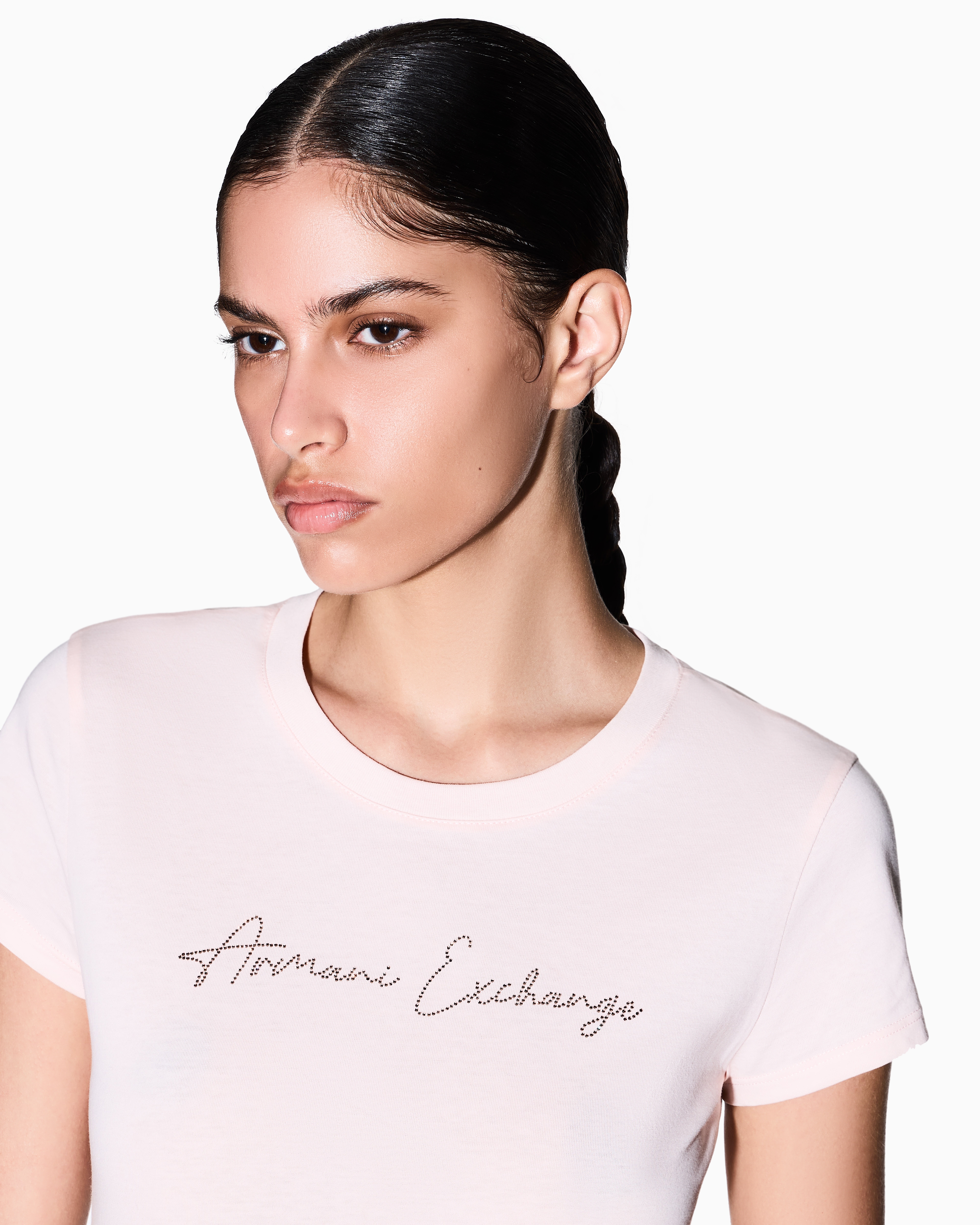 Slim fit T-shirt with glitter logo