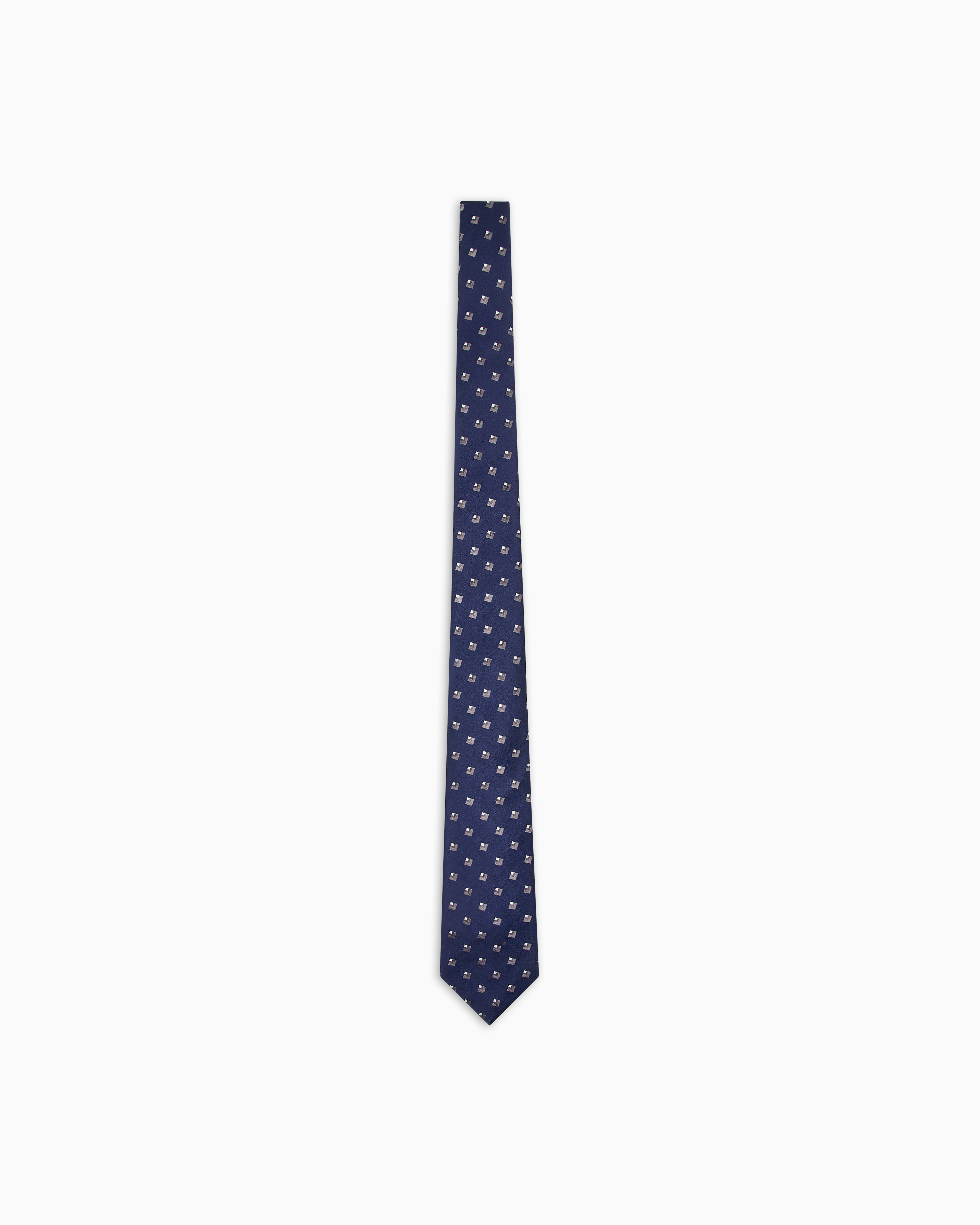 Giorgio Armani Navy Blue Jacquard Silk Tie