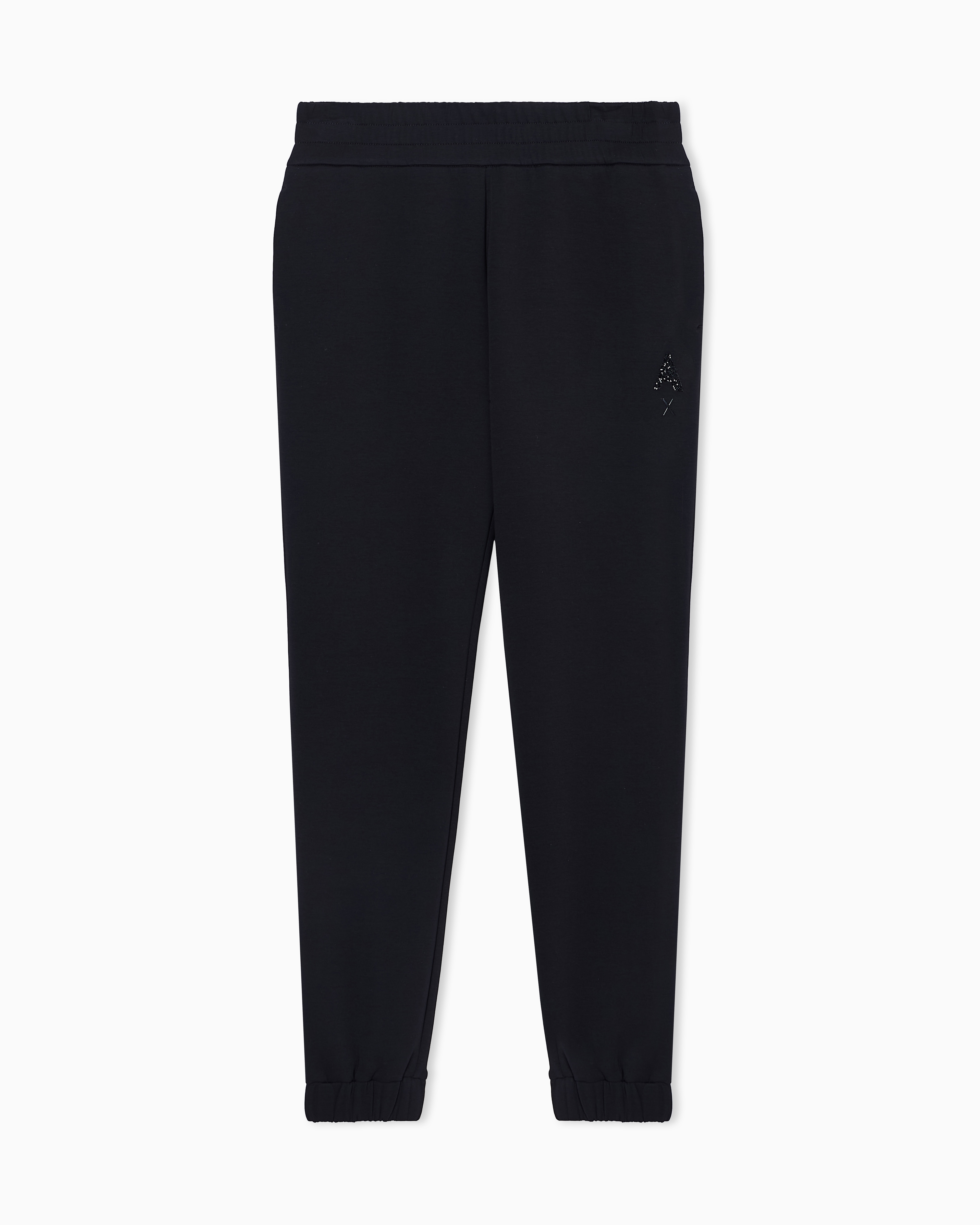 Armani Exchange Cotton Jogger Trousers In Black