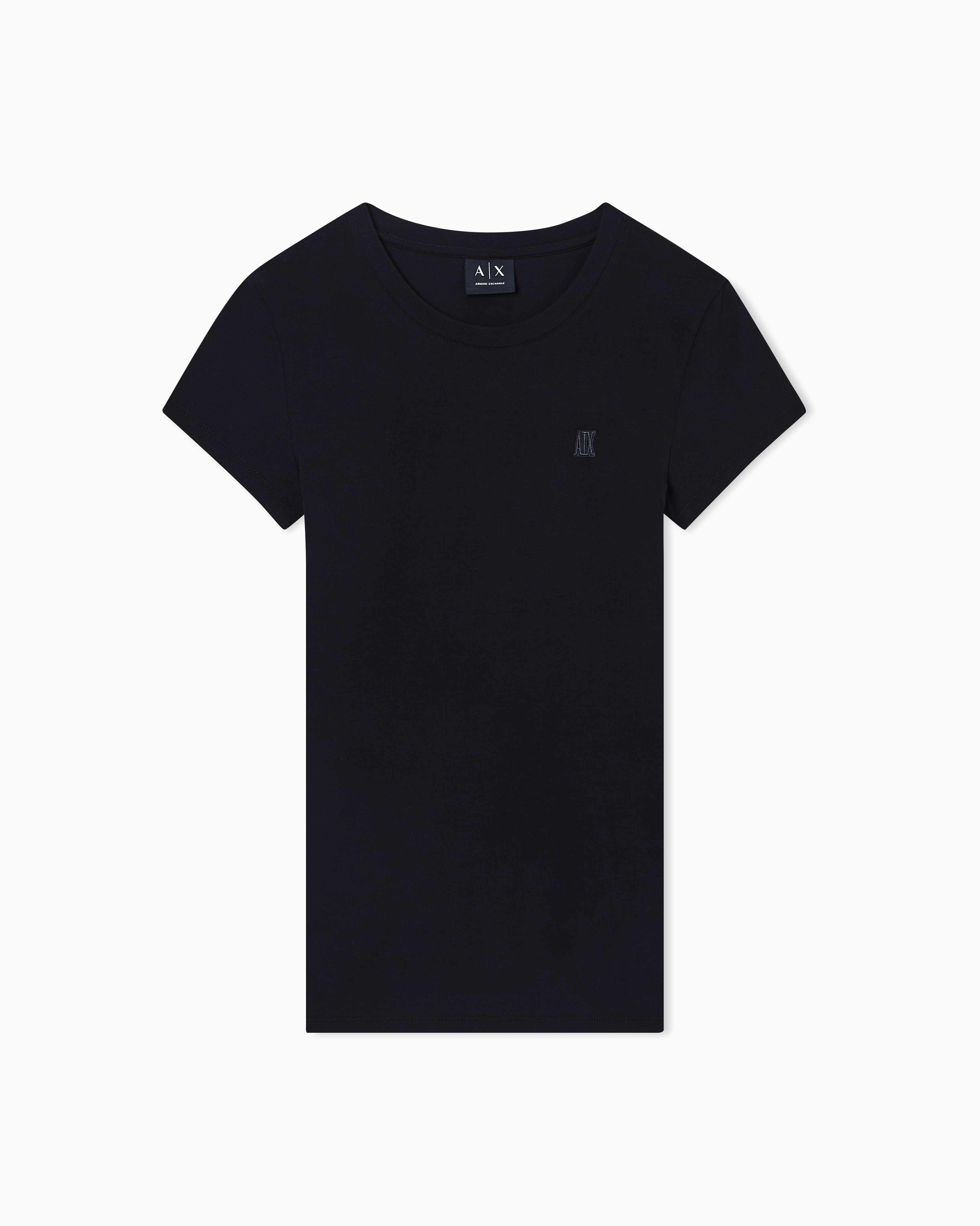 Armani Exchange Black Slim Fit T-Shirt In Stretch Cotton Jersey