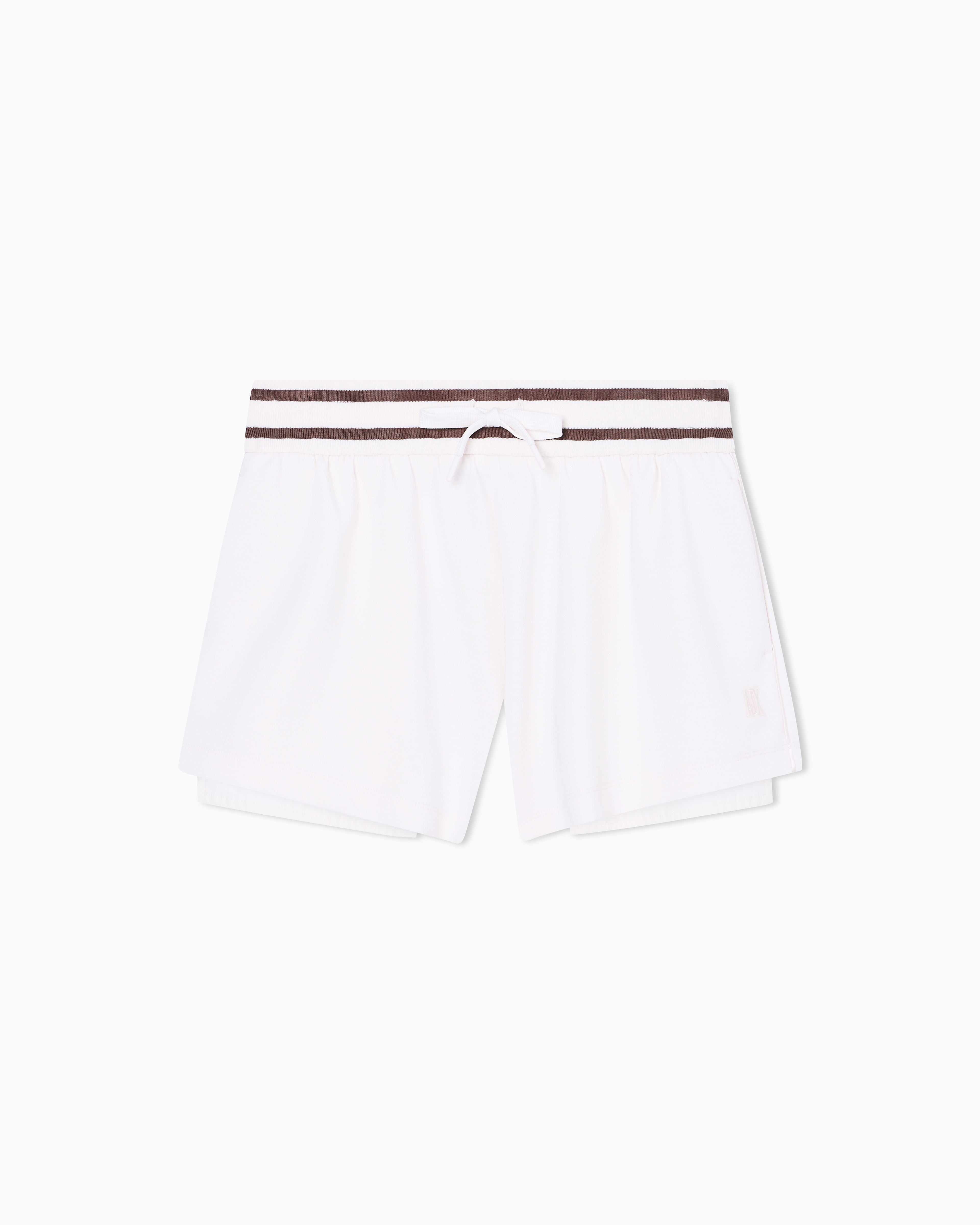 Armani Exchange White Shorts With Contrasting Profile