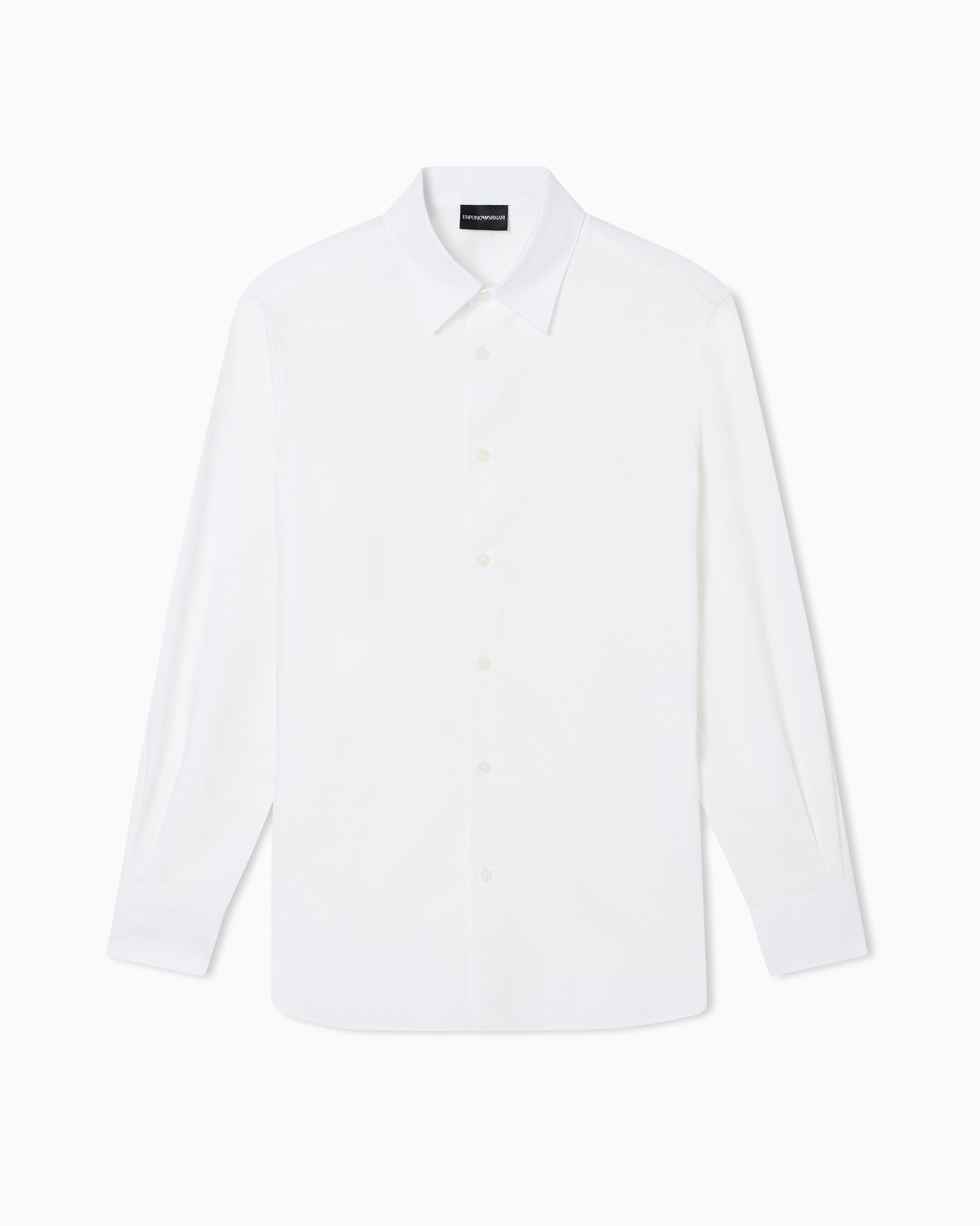Emporio Armani Men's White Jacquard Shirt With All-Over Lettering