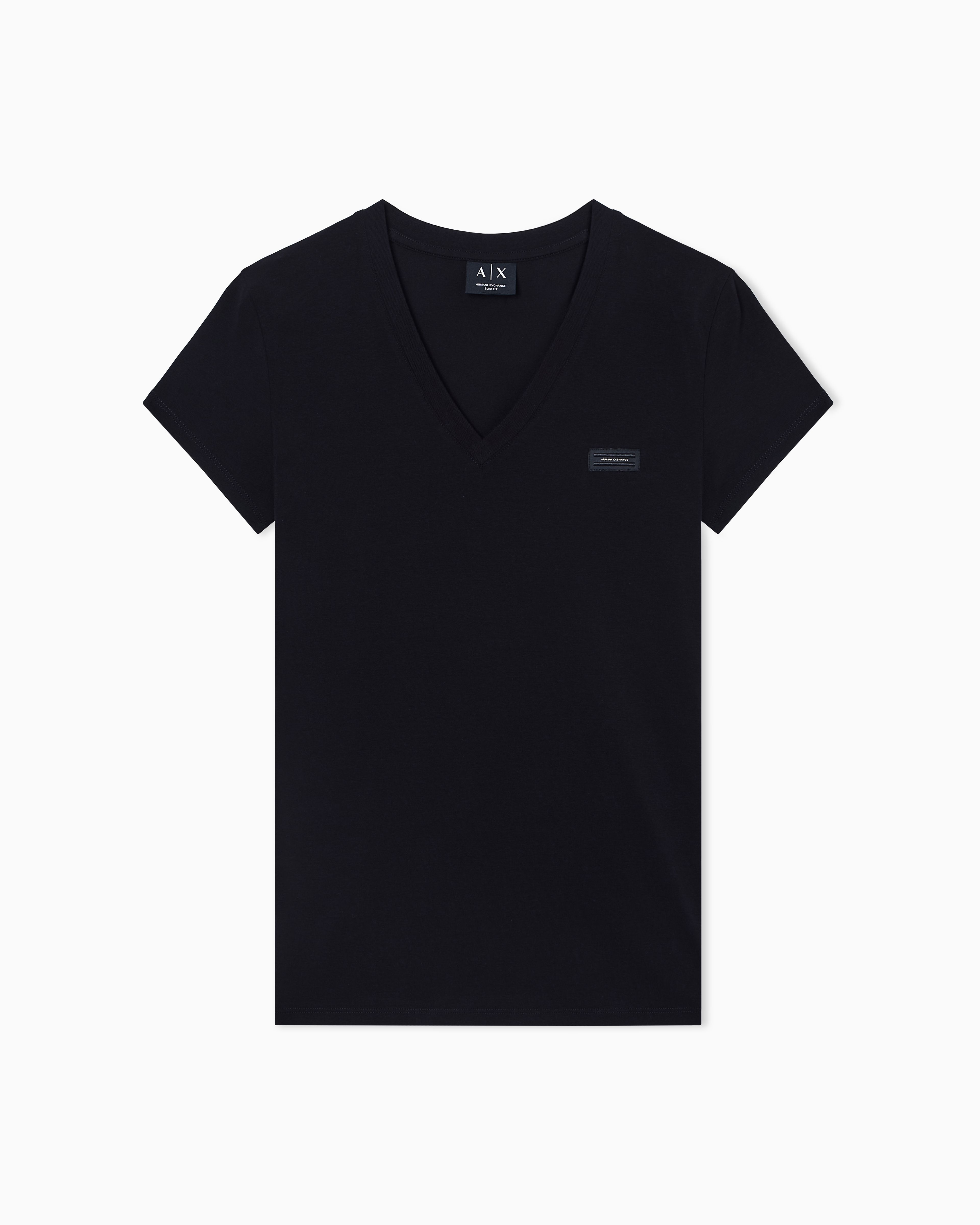 Armani Exchange Black Slim Fit T-Shirt In Stretch Cotton Jersey