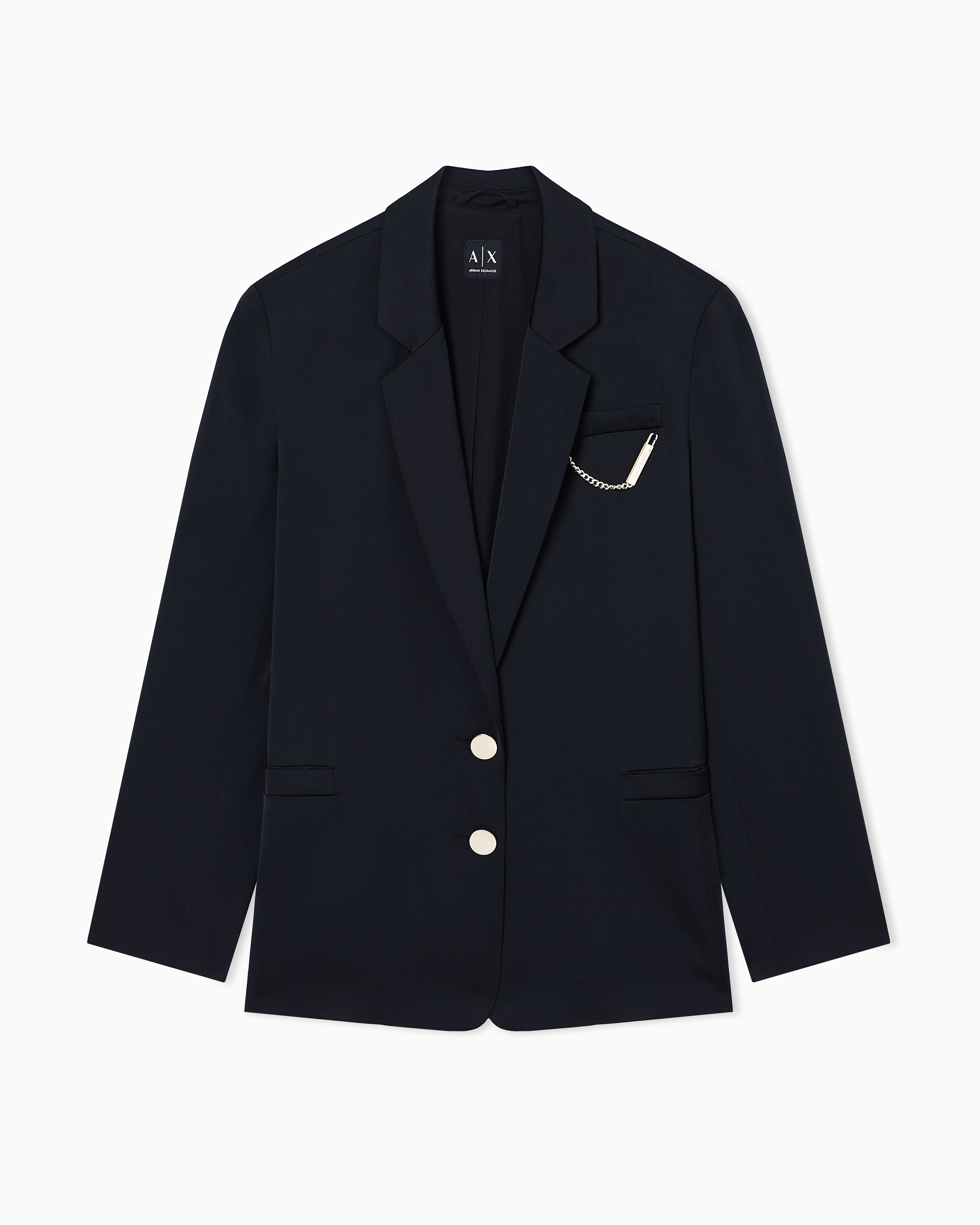 Armani Exchange Black Lightweight Jacket In Recycled Crepe Satin