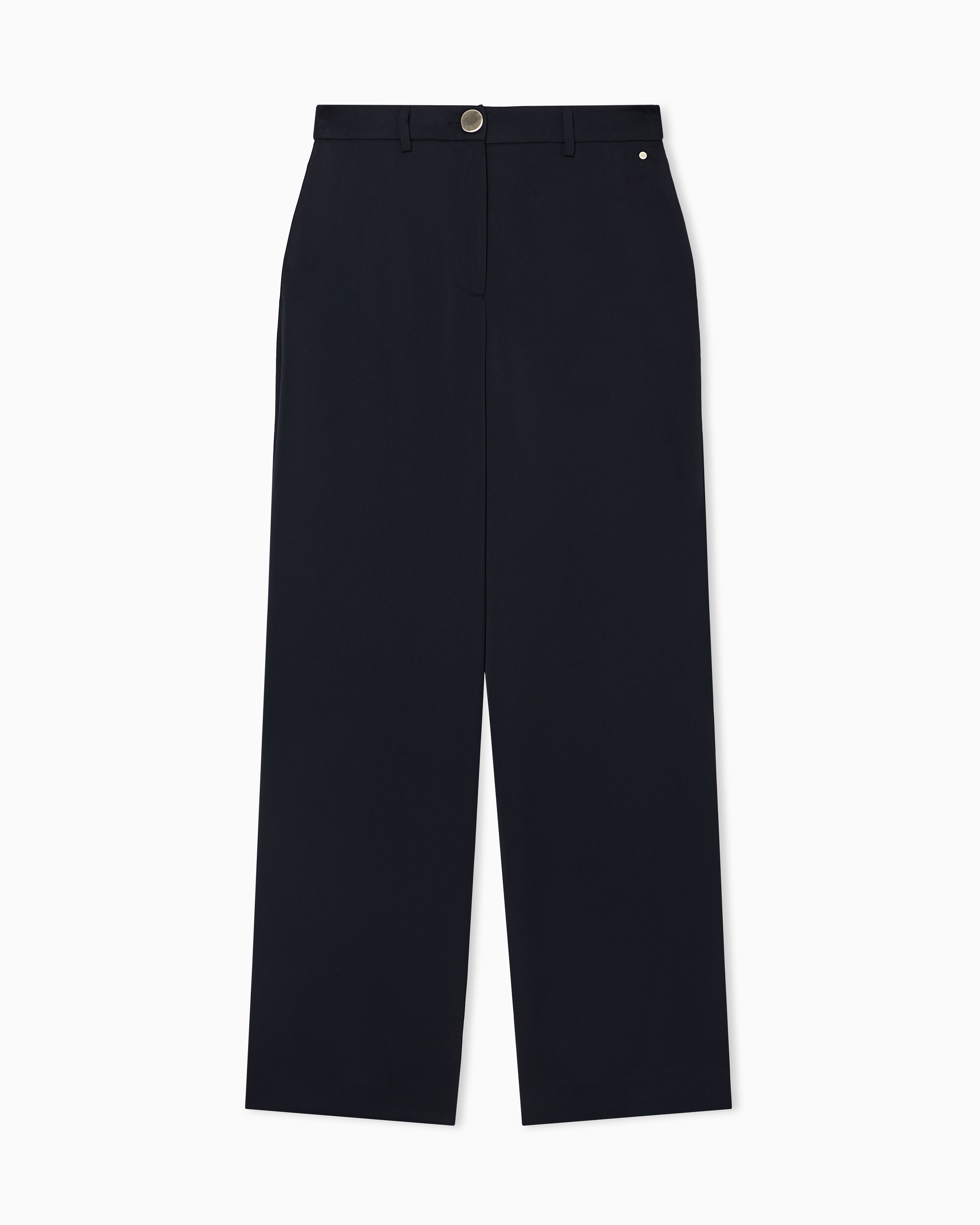 Armani Exchange Black Classic Trousers In Recycled Crêpe Satin