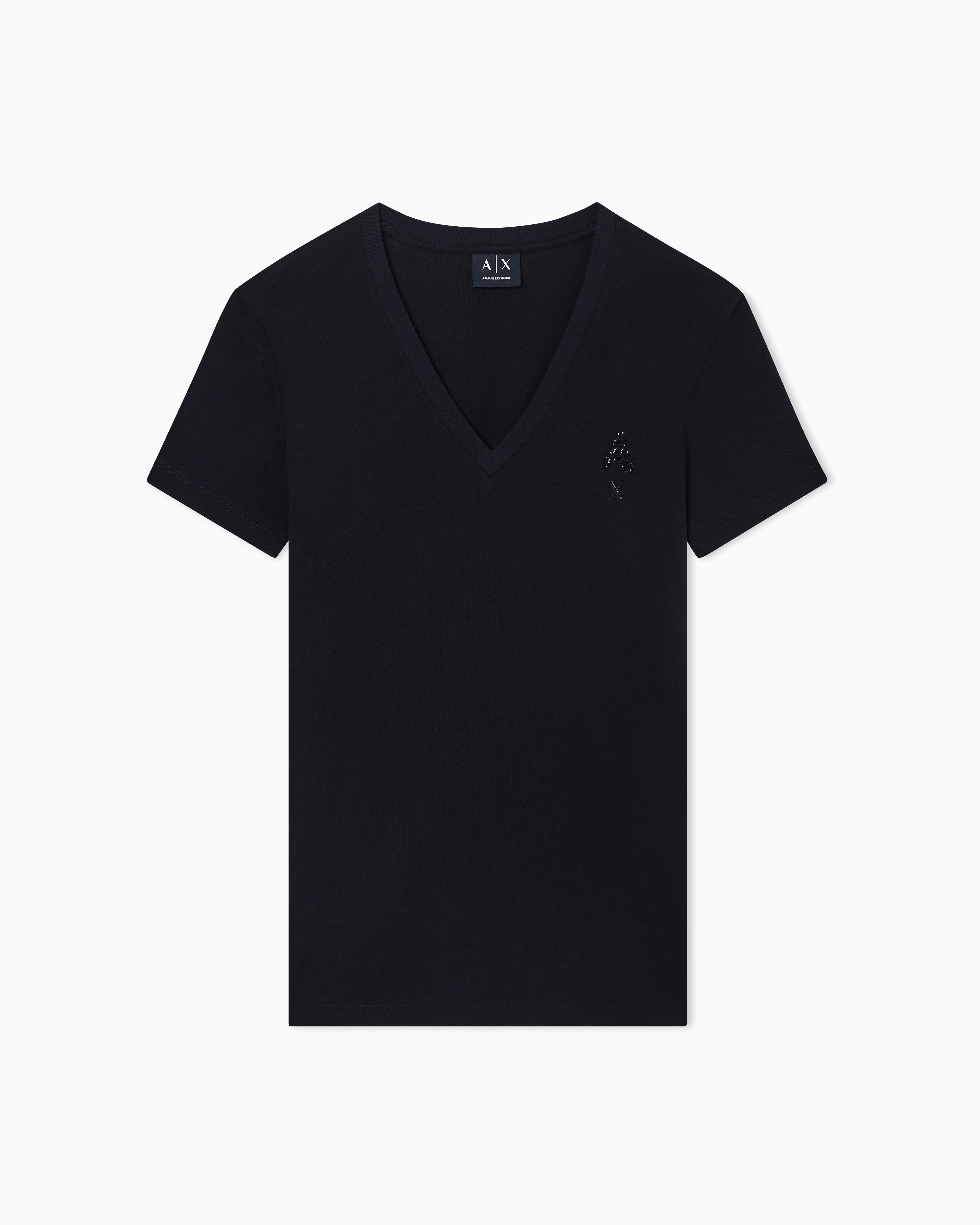 Armani Exchange Black Regular Fit T-Shirt In Cotton Jersey