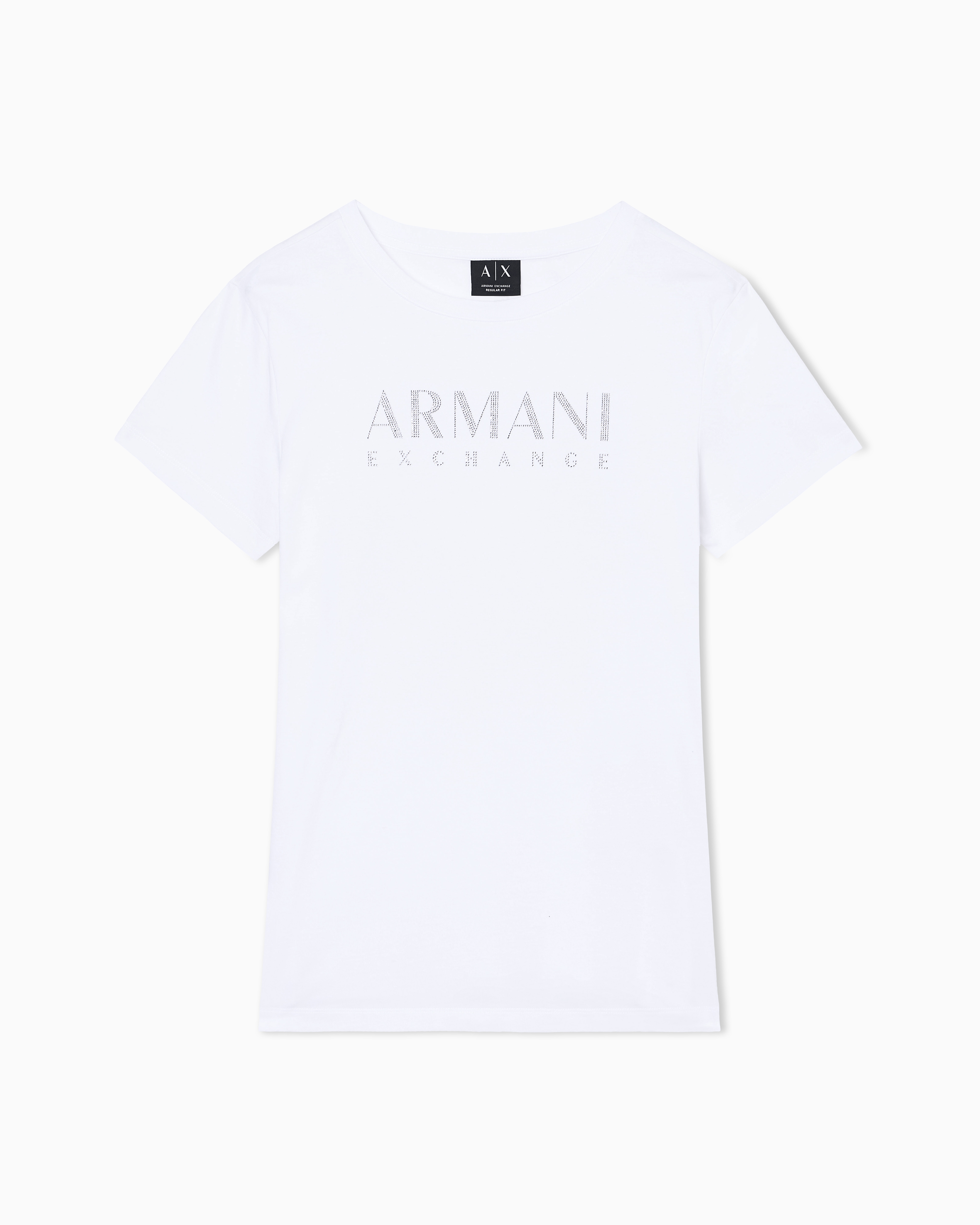 Armani Exchange White Regular Fit T-Shirt In Cotton Jersey