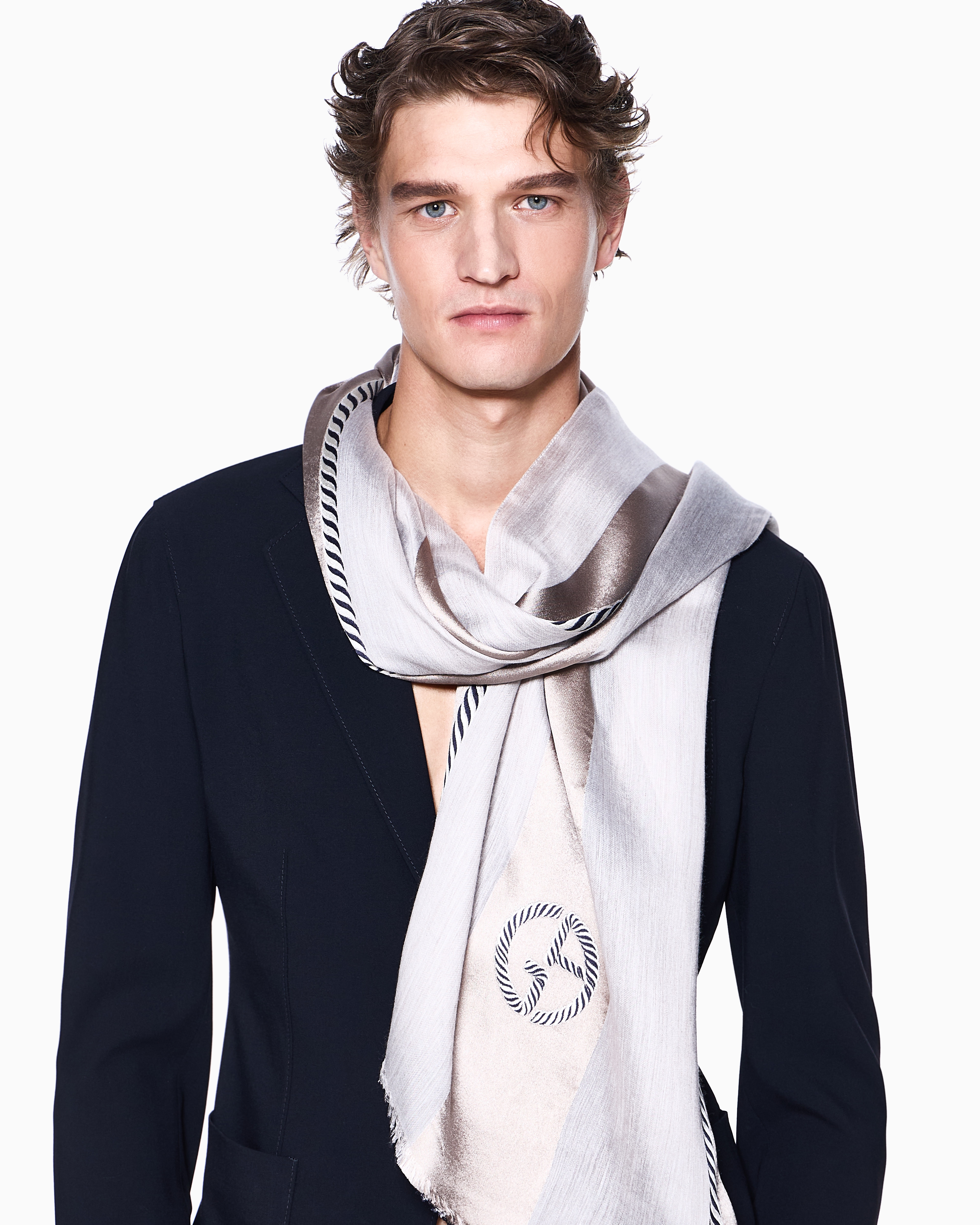たく様　　　新品　ジョルジオアルマーニ　ストール ストール シルク混紡 ジャカード | Giorgio Armani