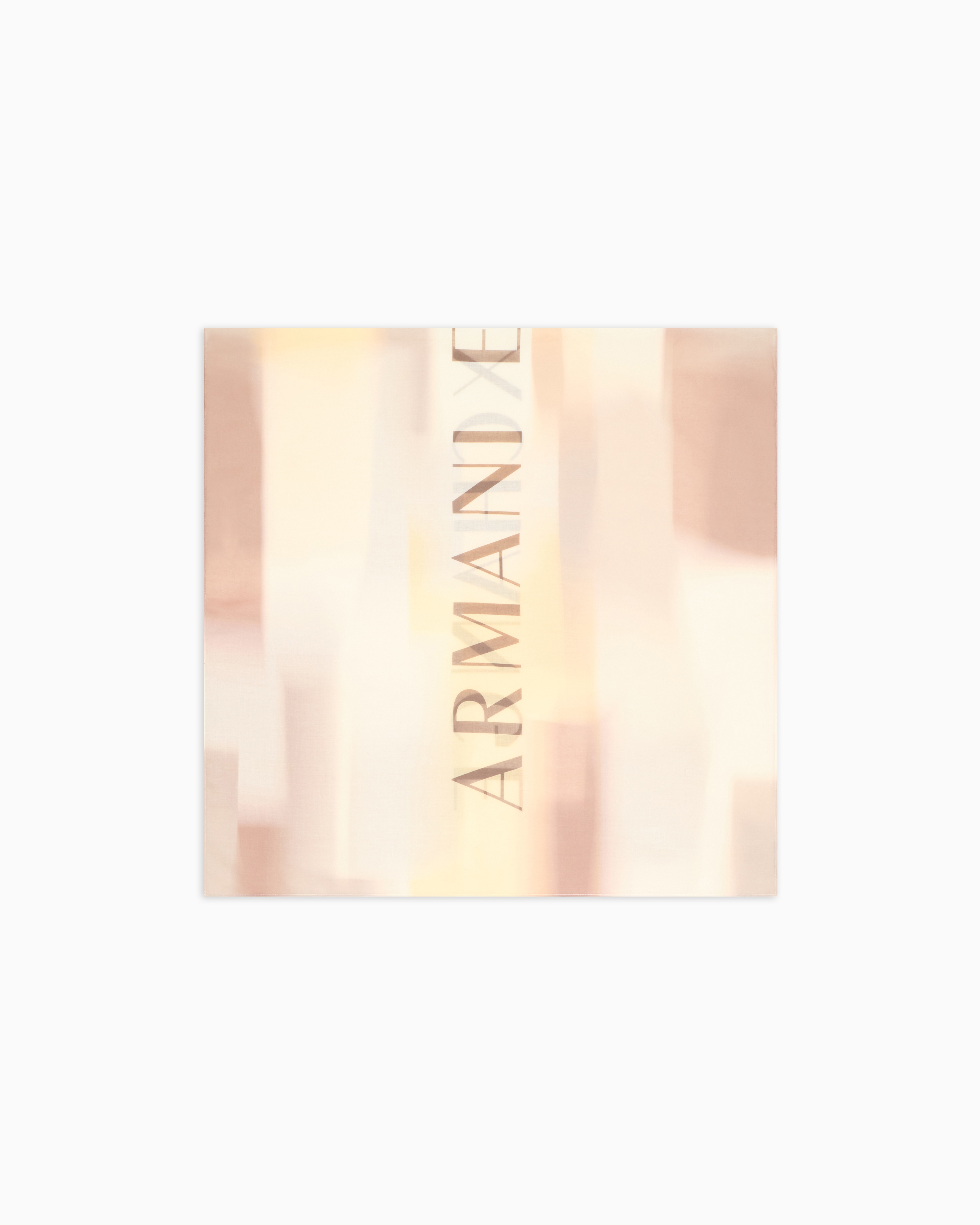 Armani Exchange Beige Lightweight Scarf In Patterned Fabric