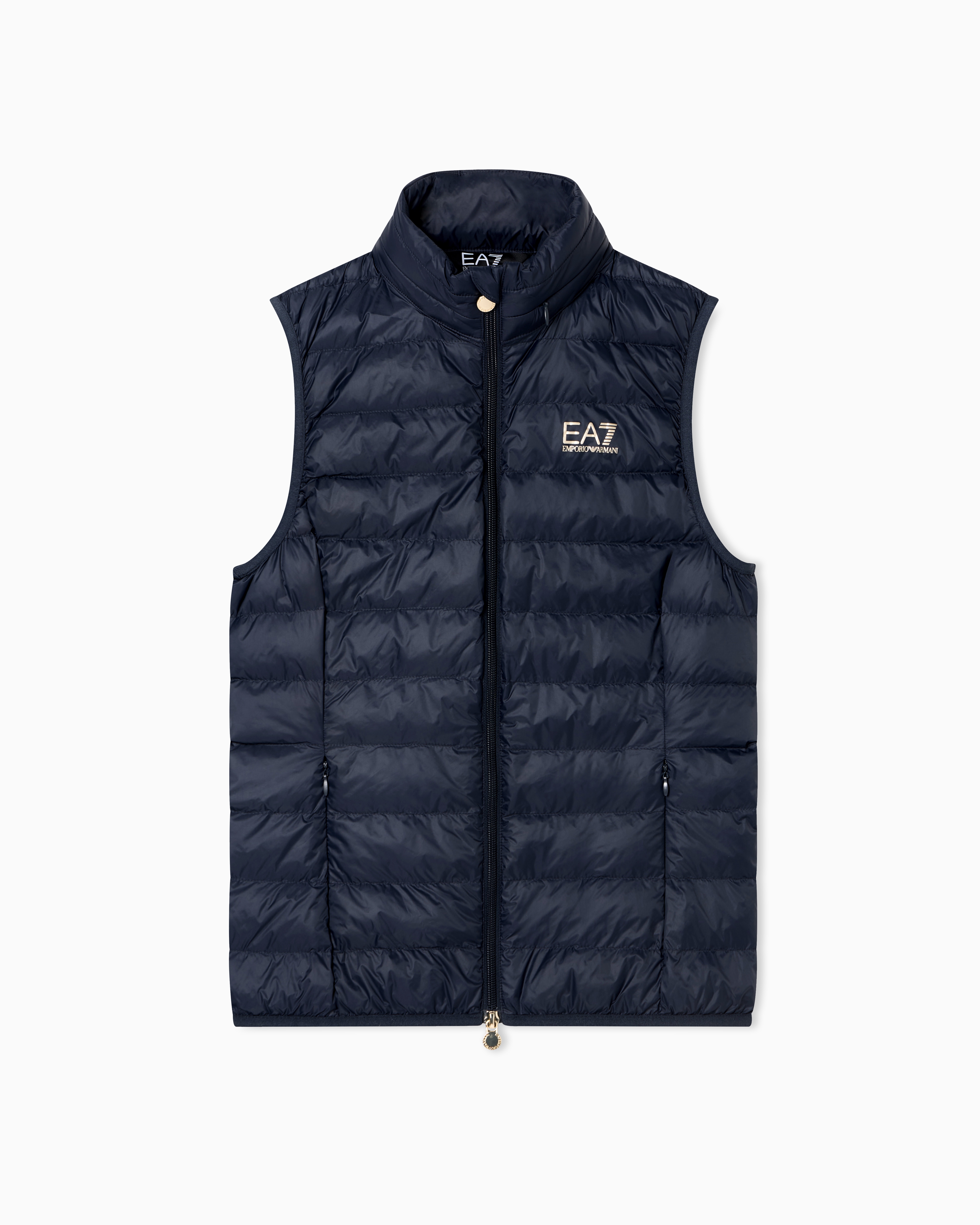 Ea7 Navy Blue Vest Core Lady Regular Fit With Ultra Light Padding