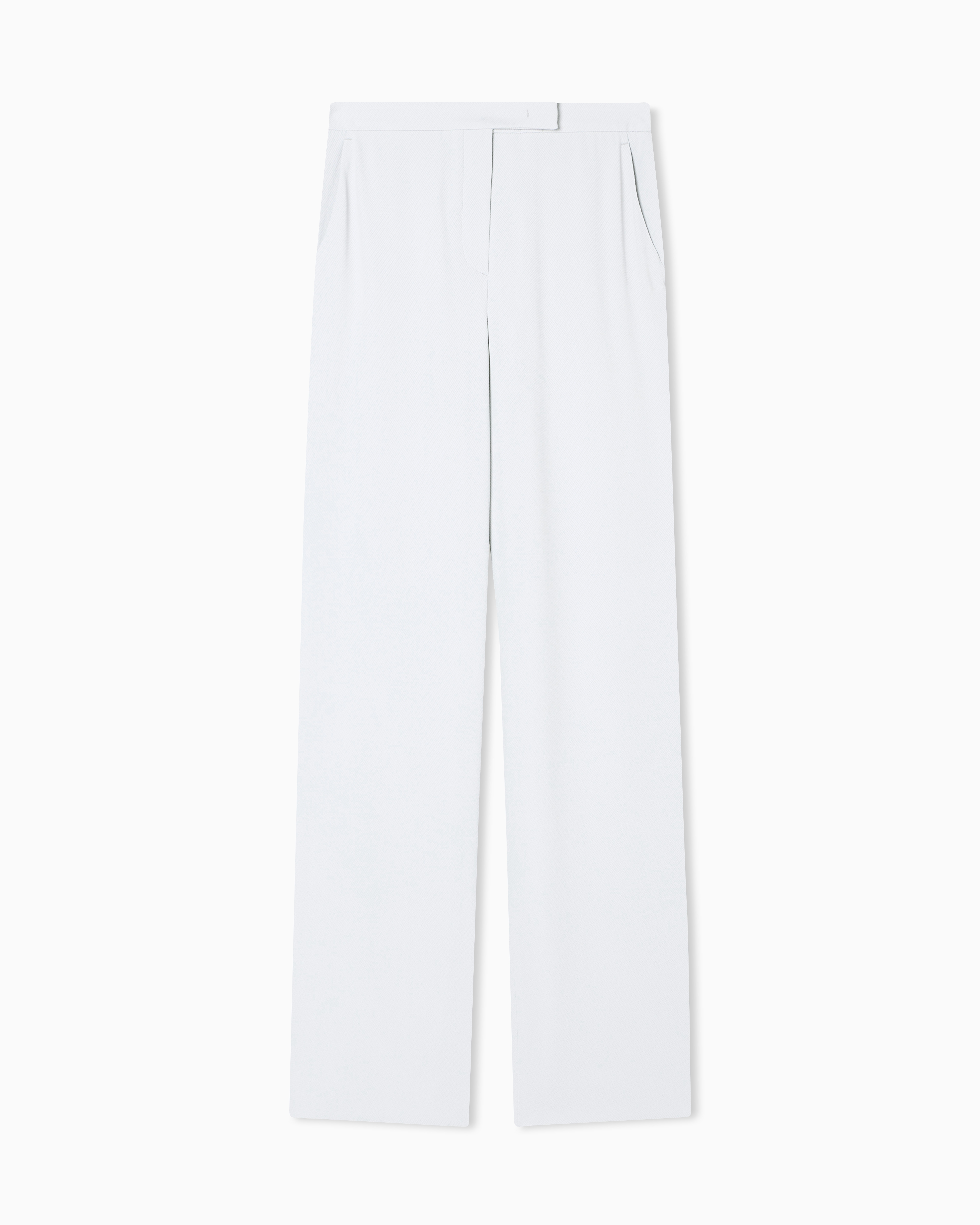 Emporio Armani Grey Icon Trousers In Fluid Armure Fabric