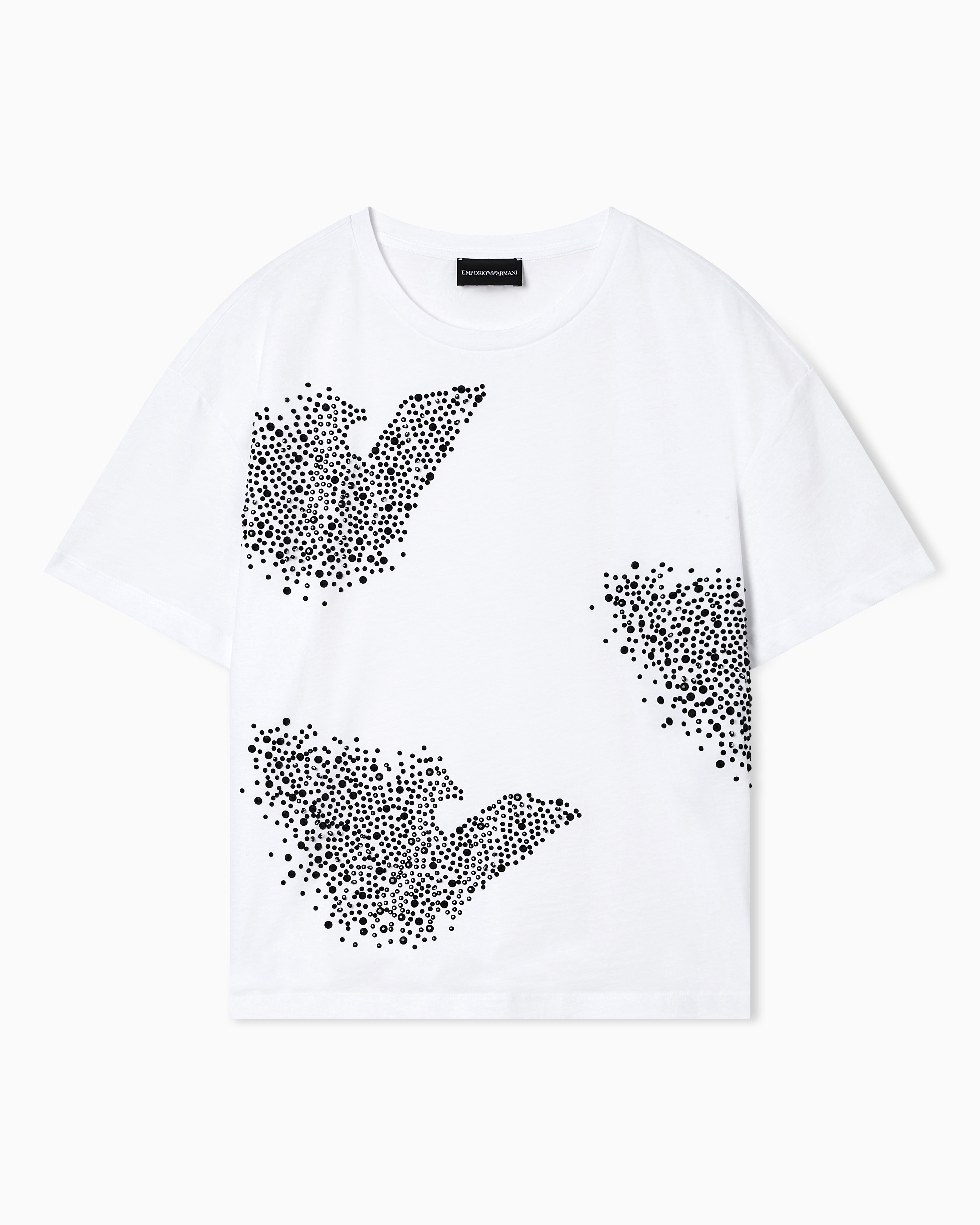Emporio Armani T-Shirt In Jersey Con Eagle In Strass