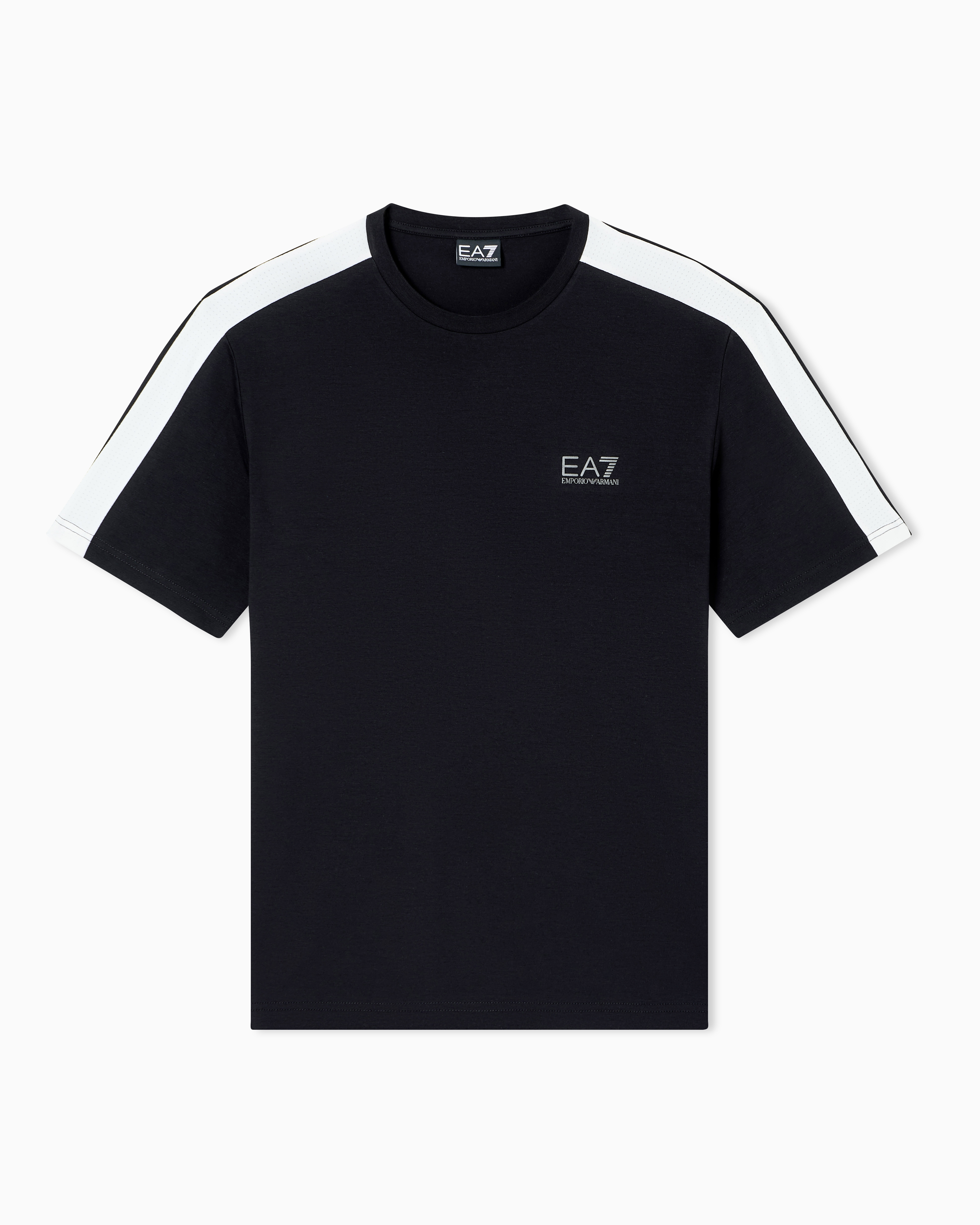 Ea7 Black Dynamic Athlete T-Shirt In Natural Ventus7 Technical Fabric