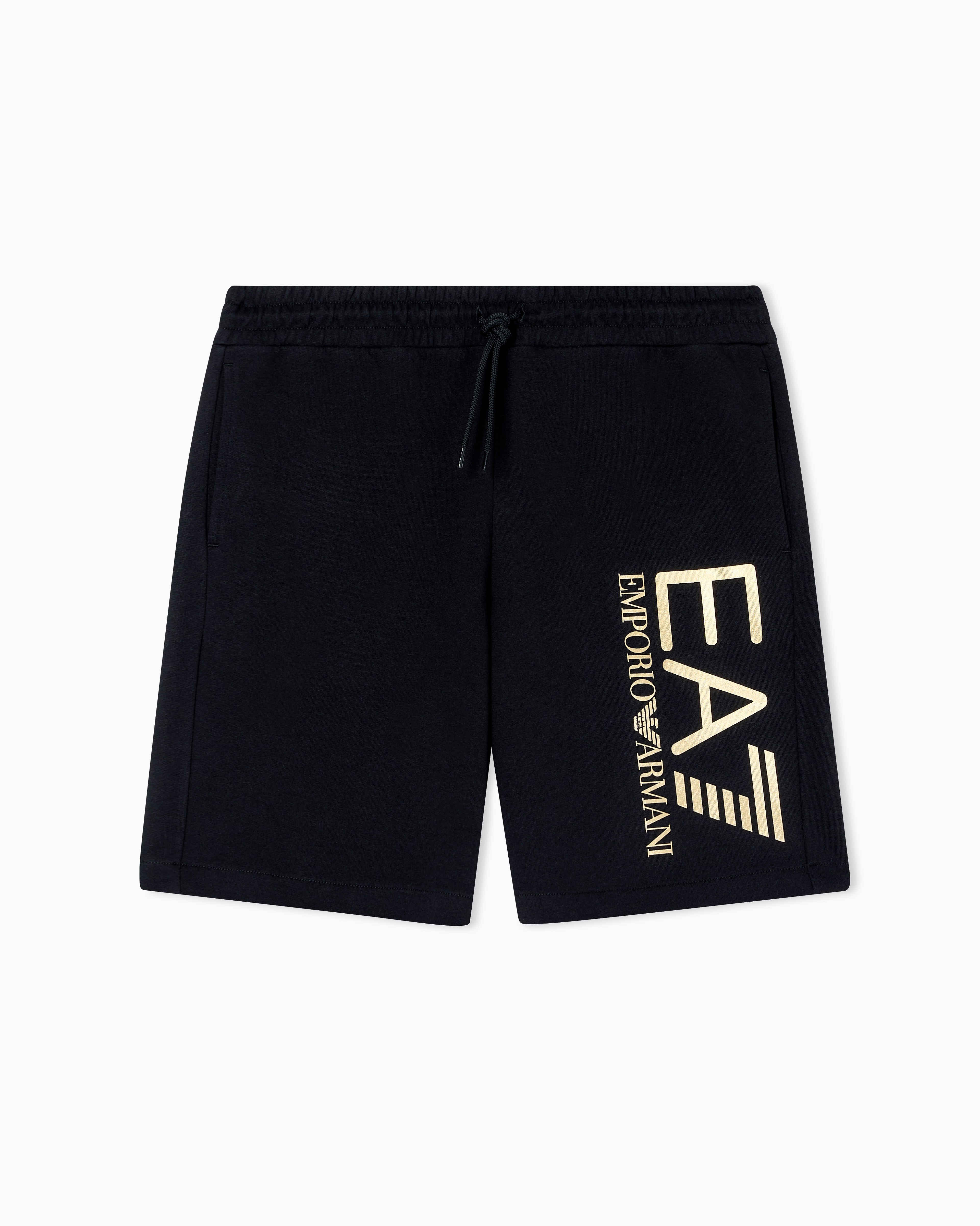 Ea7 Black Core Identity Cotton Shorts